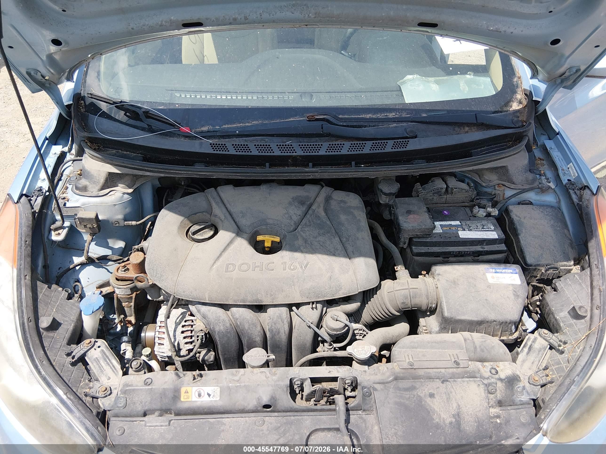 2013 Hyundai Elantra Gls Light Blue vin: KMHDH4AE4DU492411