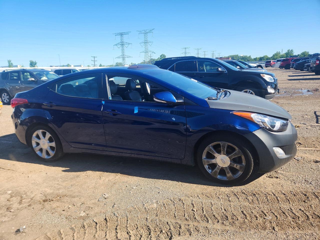 2013 Hyundai Elantra Limited Синий vin: KMHDH4AE4DU521082