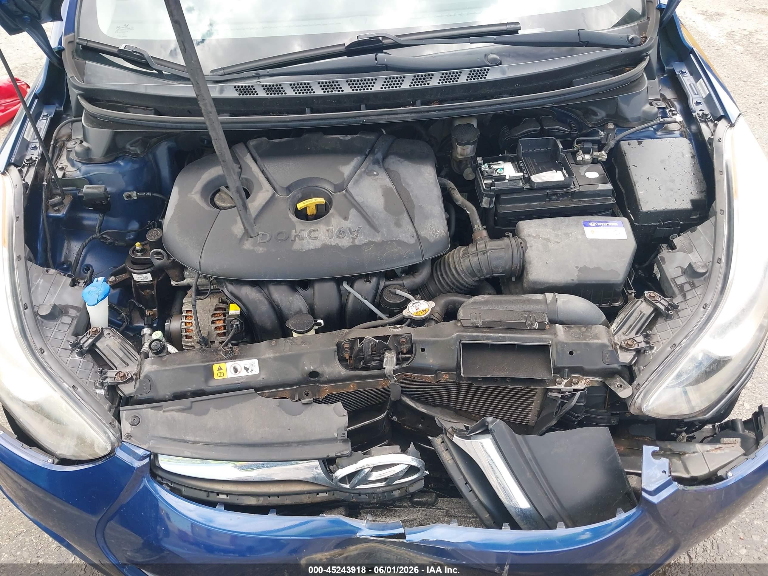 2013 Hyundai Elantra Gls Blue vin: KMHDH4AE4DU557452