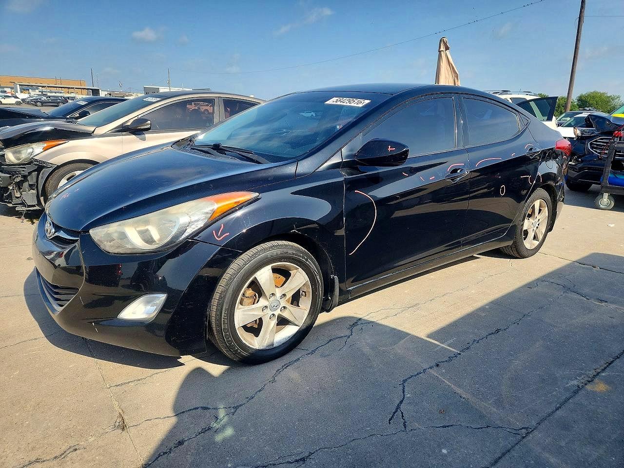 2013 Hyundai Elantra Gls Black vin: KMHDH4AE4DU653985