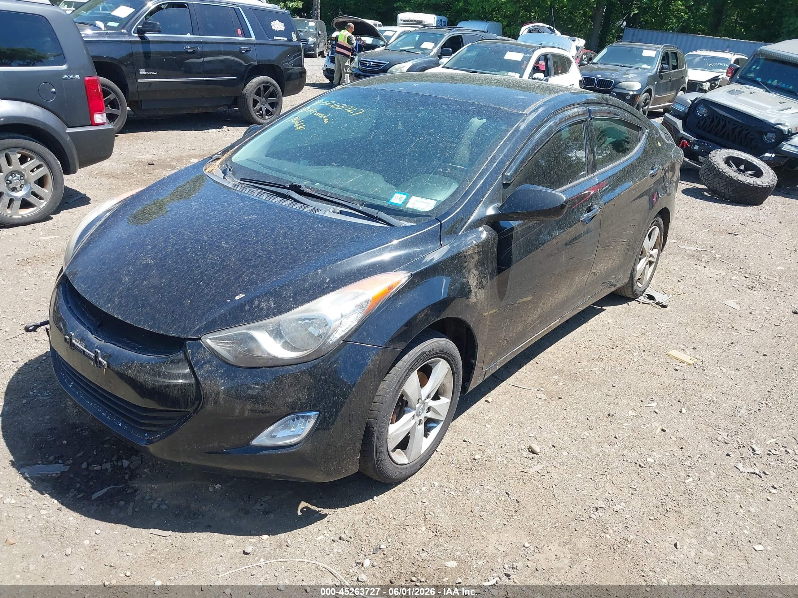 2013 Hyundai Elantra Gls Black vin: KMHDH4AE4DU656630