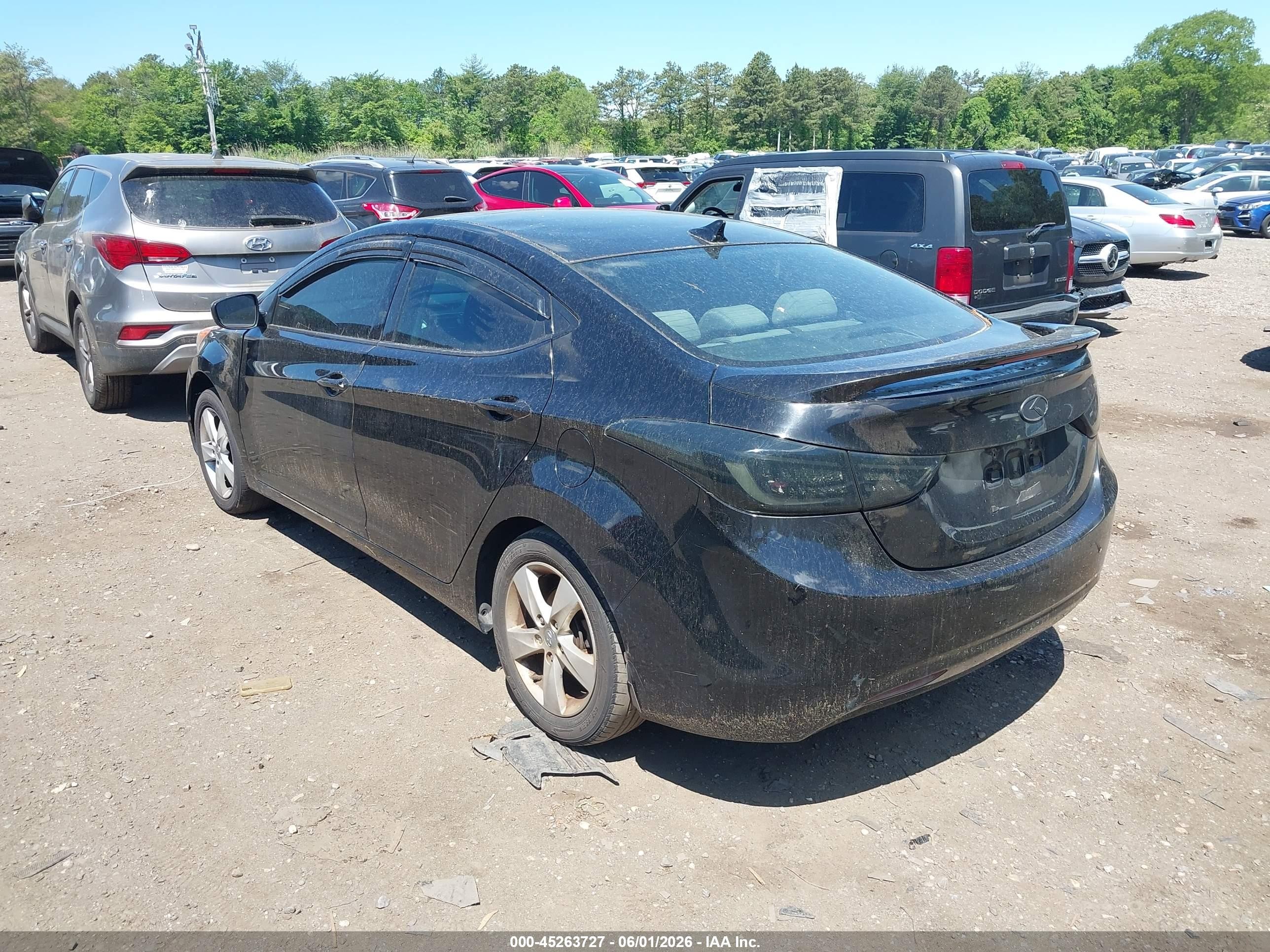 2013 Hyundai Elantra Gls Black vin: KMHDH4AE4DU656630