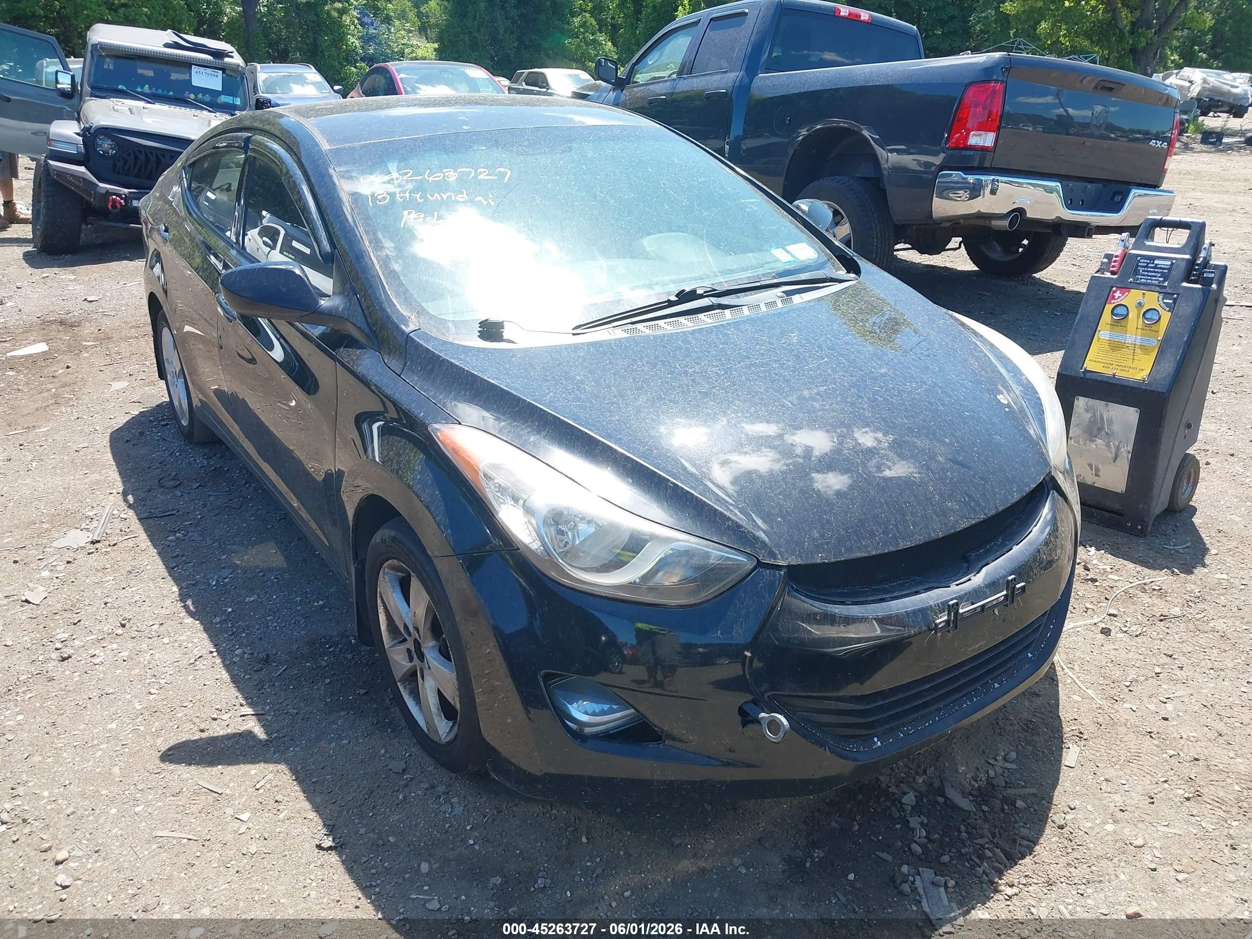 2013 Hyundai Elantra Gls Black vin: KMHDH4AE4DU656630