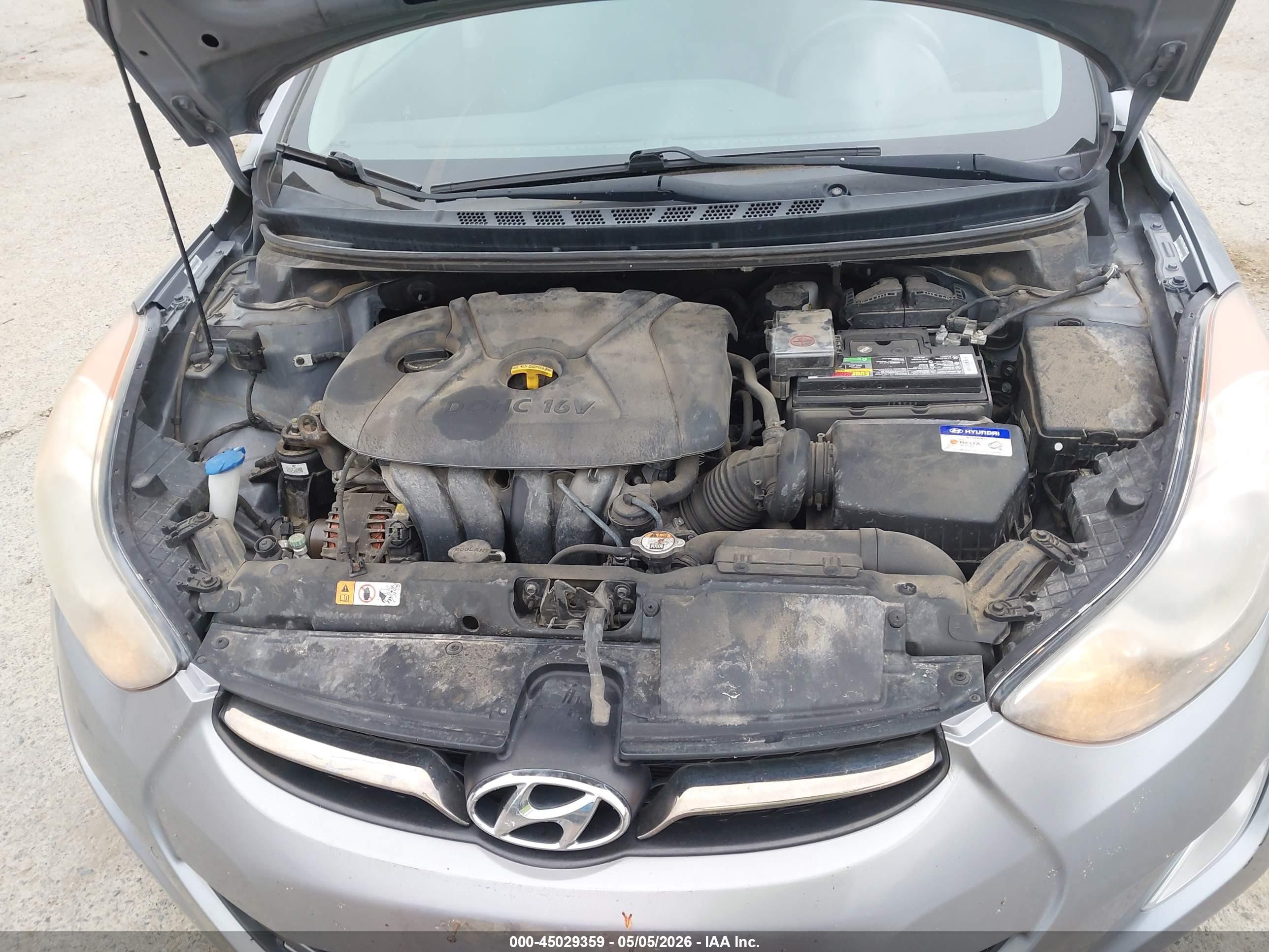 2013 Hyundai Elantra Limited Gray vin: KMHDH4AE4DU671094