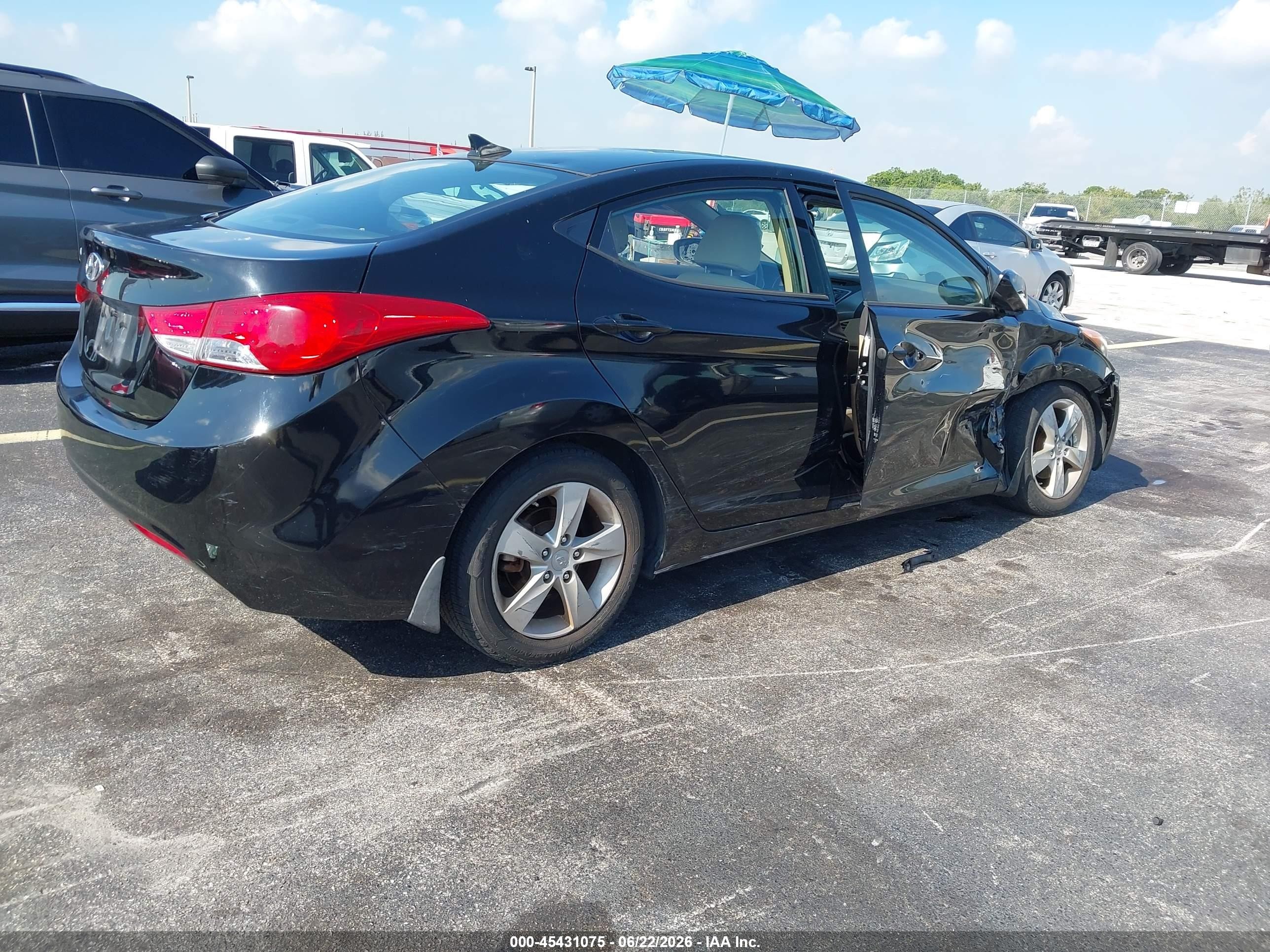 2013 Hyundai Elantra Gls Black vin: KMHDH4AE4DU738664