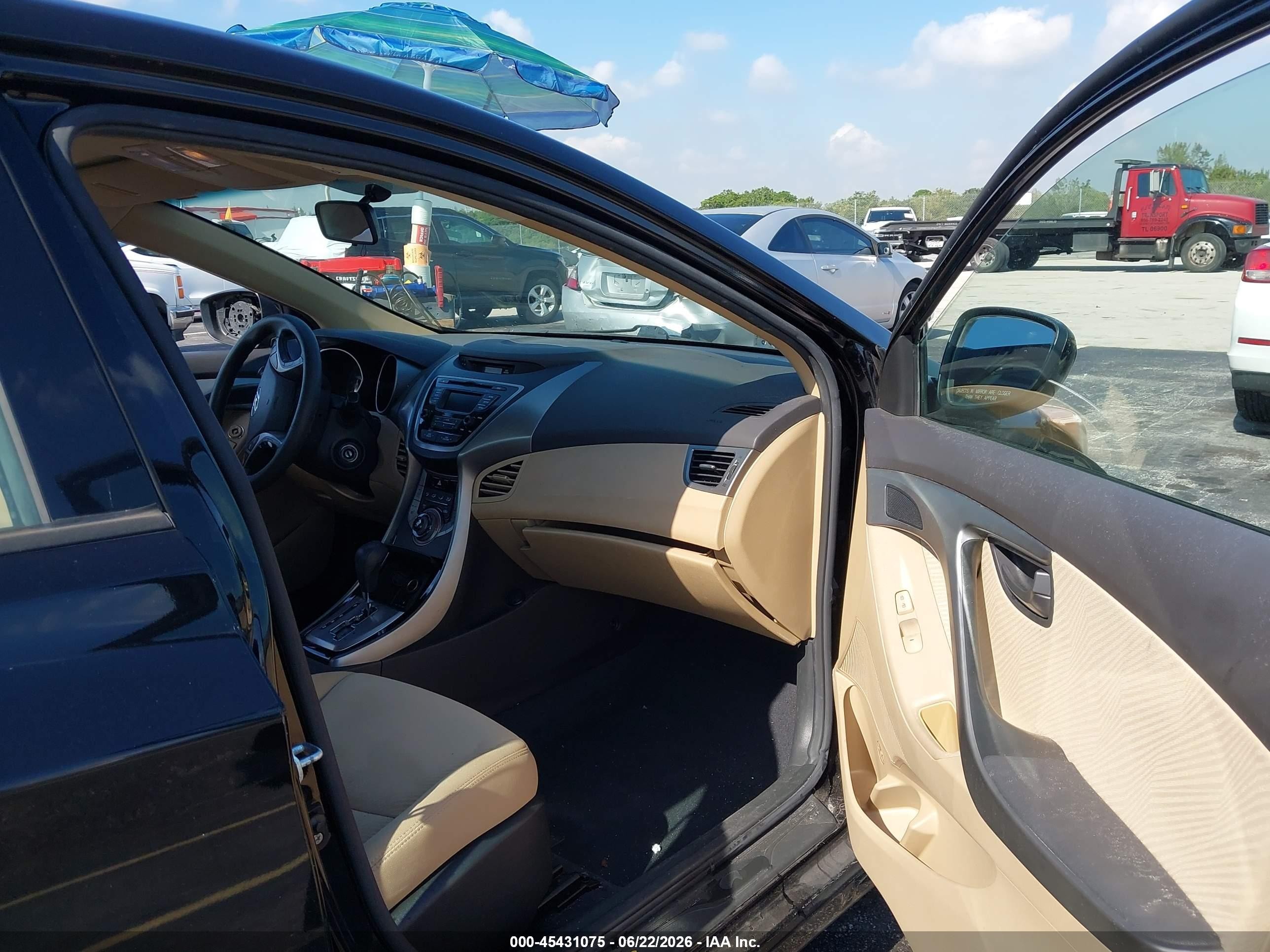2013 Hyundai Elantra Gls Black vin: KMHDH4AE4DU738664