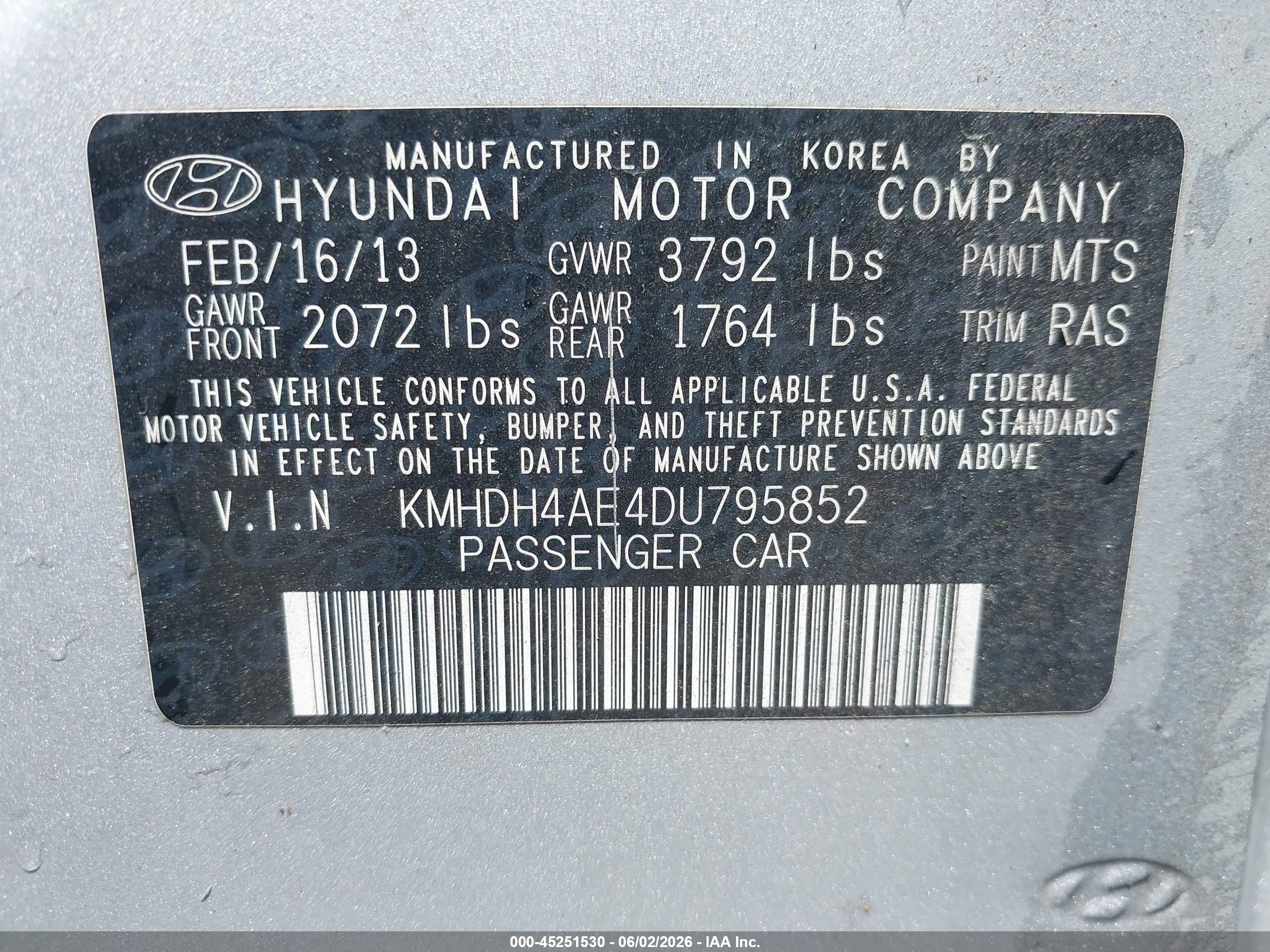 2013 Hyundai Elantra Gls Silver vin: KMHDH4AE4DU795852
