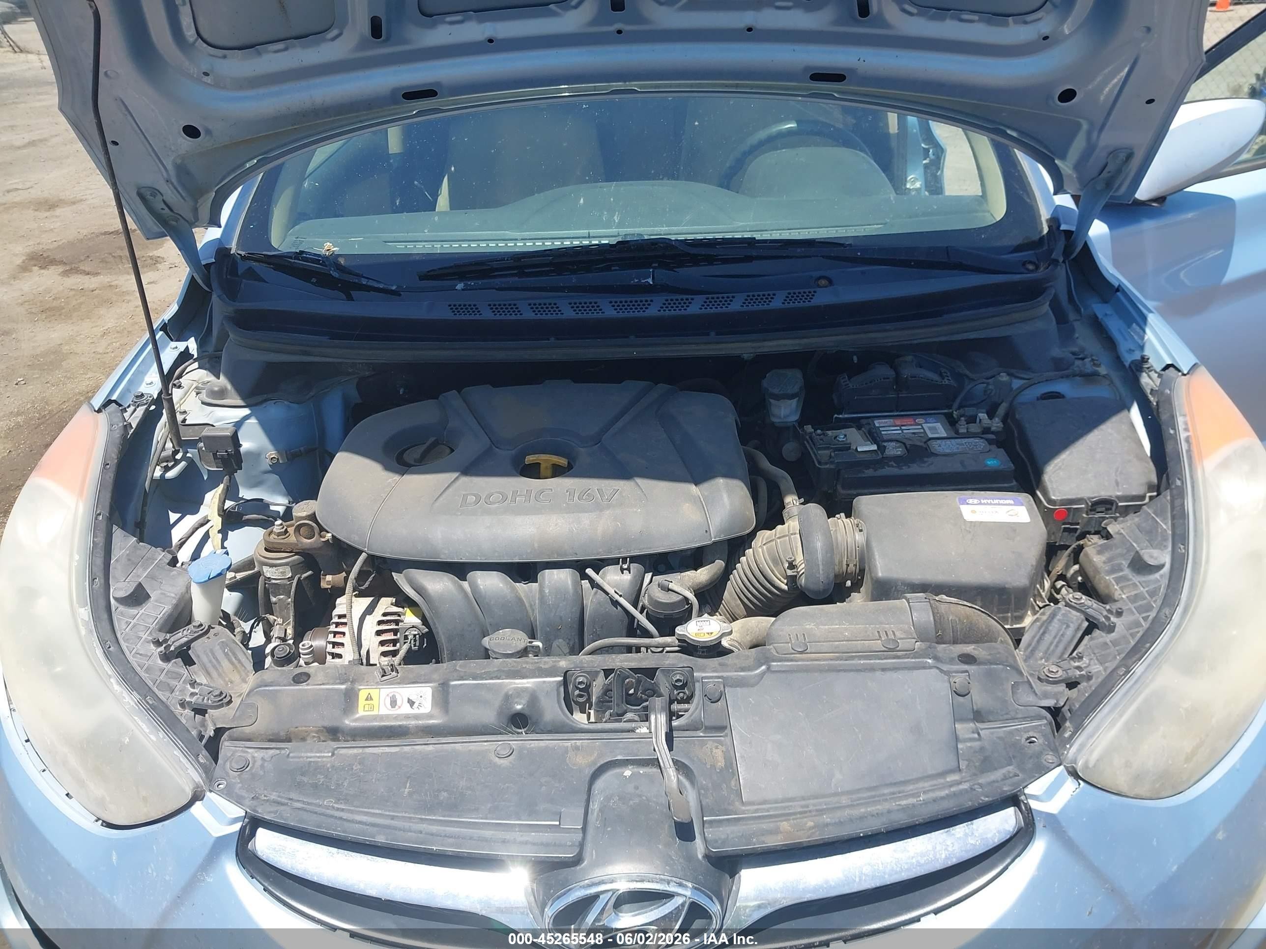 2013 Hyundai Elantra Gls Light Blue vin: KMHDH4AE4DU806736