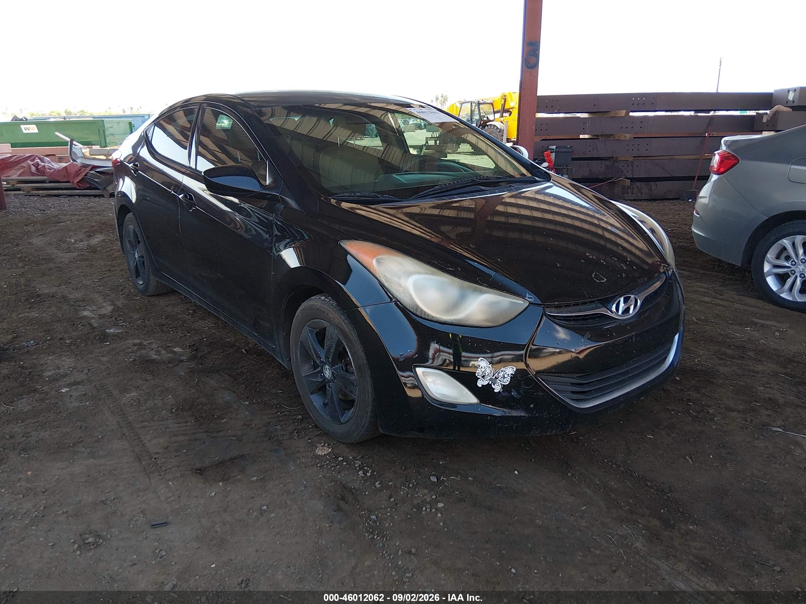 2013 Hyundai Elantra Gls Black vin: KMHDH4AE4DU824881