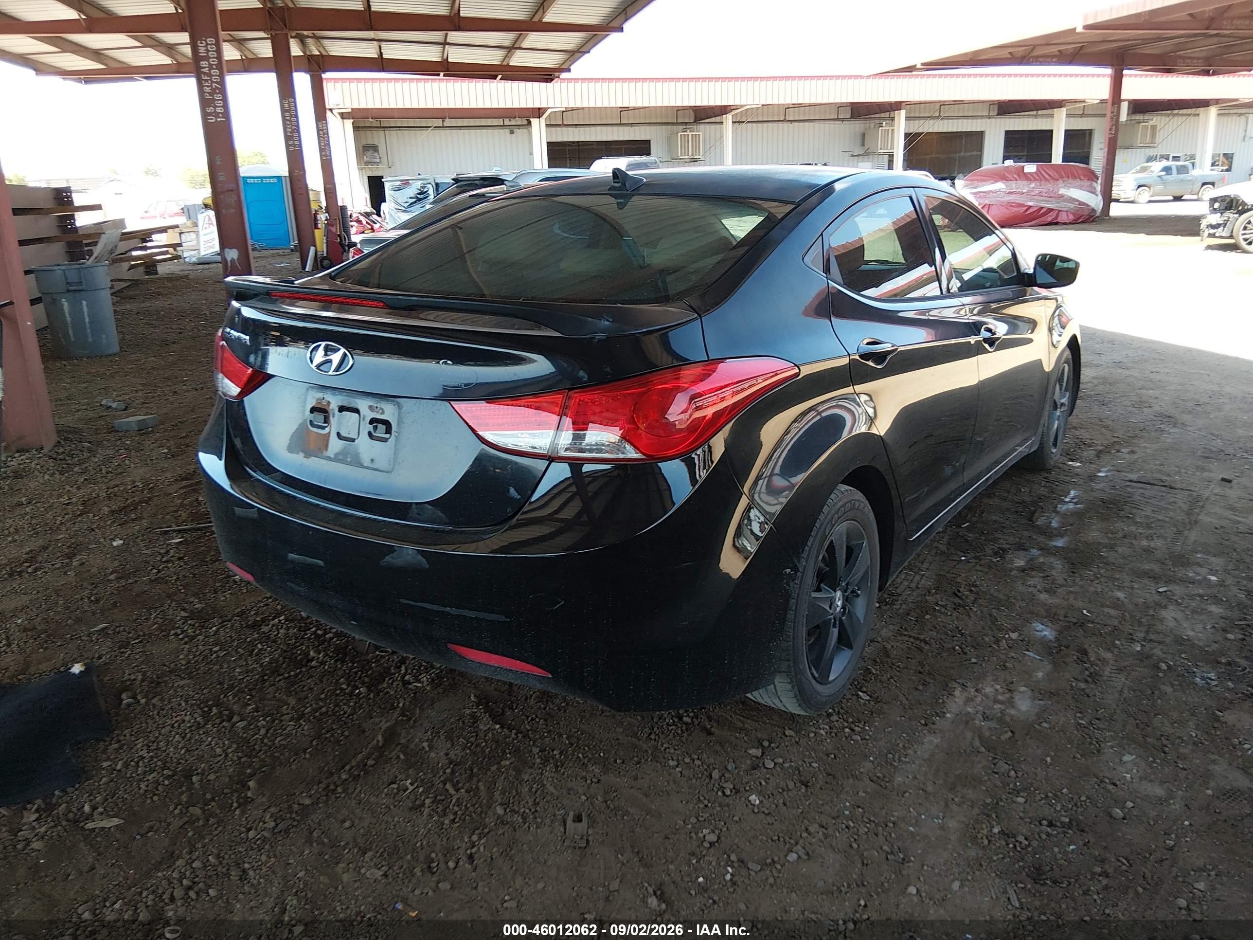 2013 Hyundai Elantra Gls Black vin: KMHDH4AE4DU824881