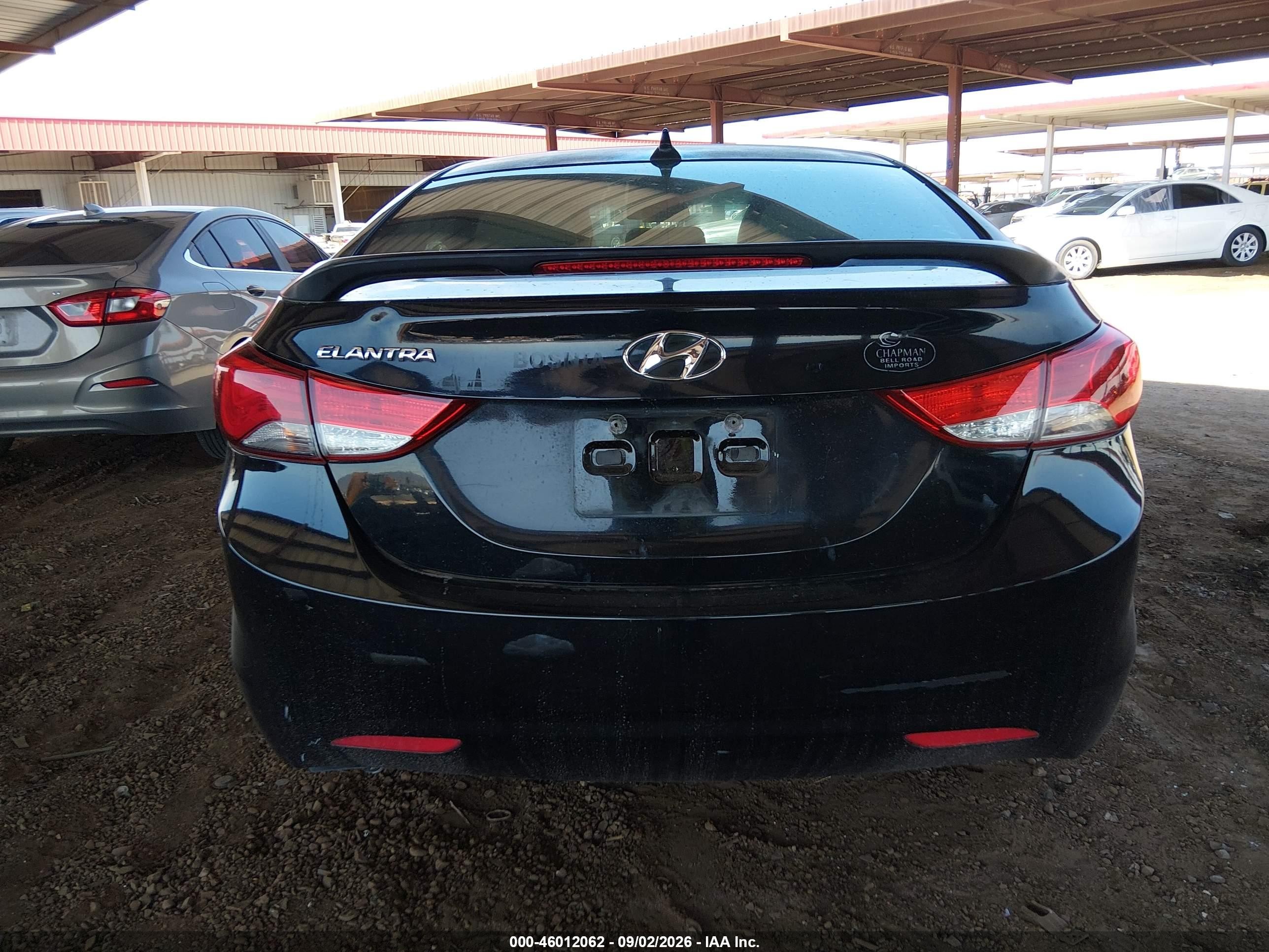 2013 Hyundai Elantra Gls Black vin: KMHDH4AE4DU824881