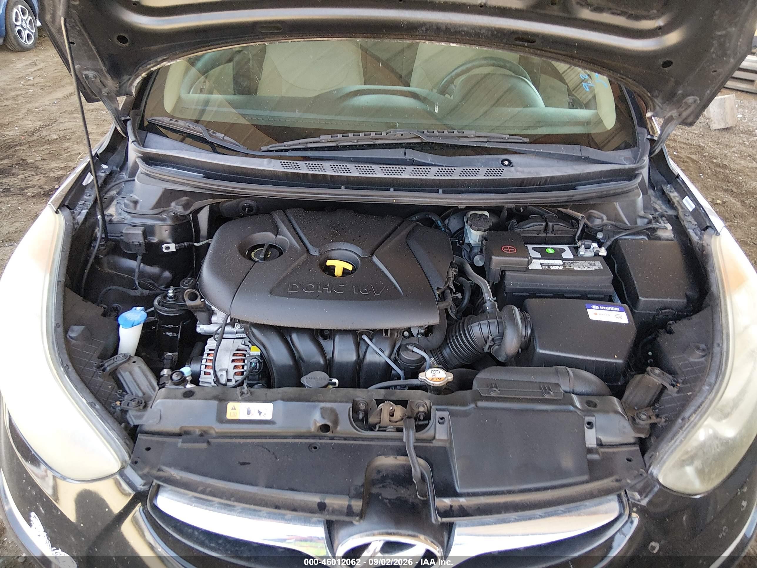 2013 Hyundai Elantra Gls Black vin: KMHDH4AE4DU824881