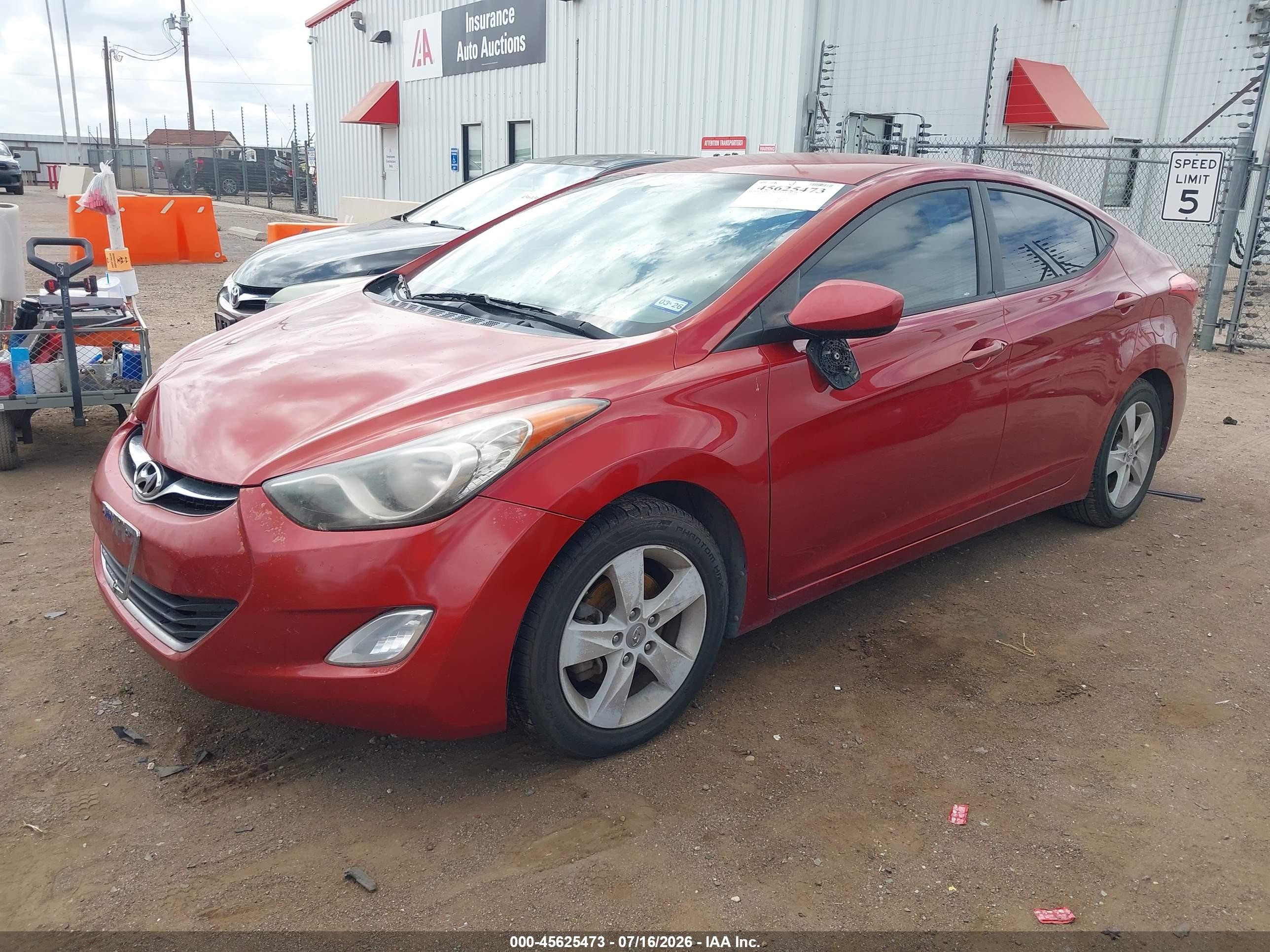 2013 Hyundai Elantra Gls Red vin: KMHDH4AE4DU864085