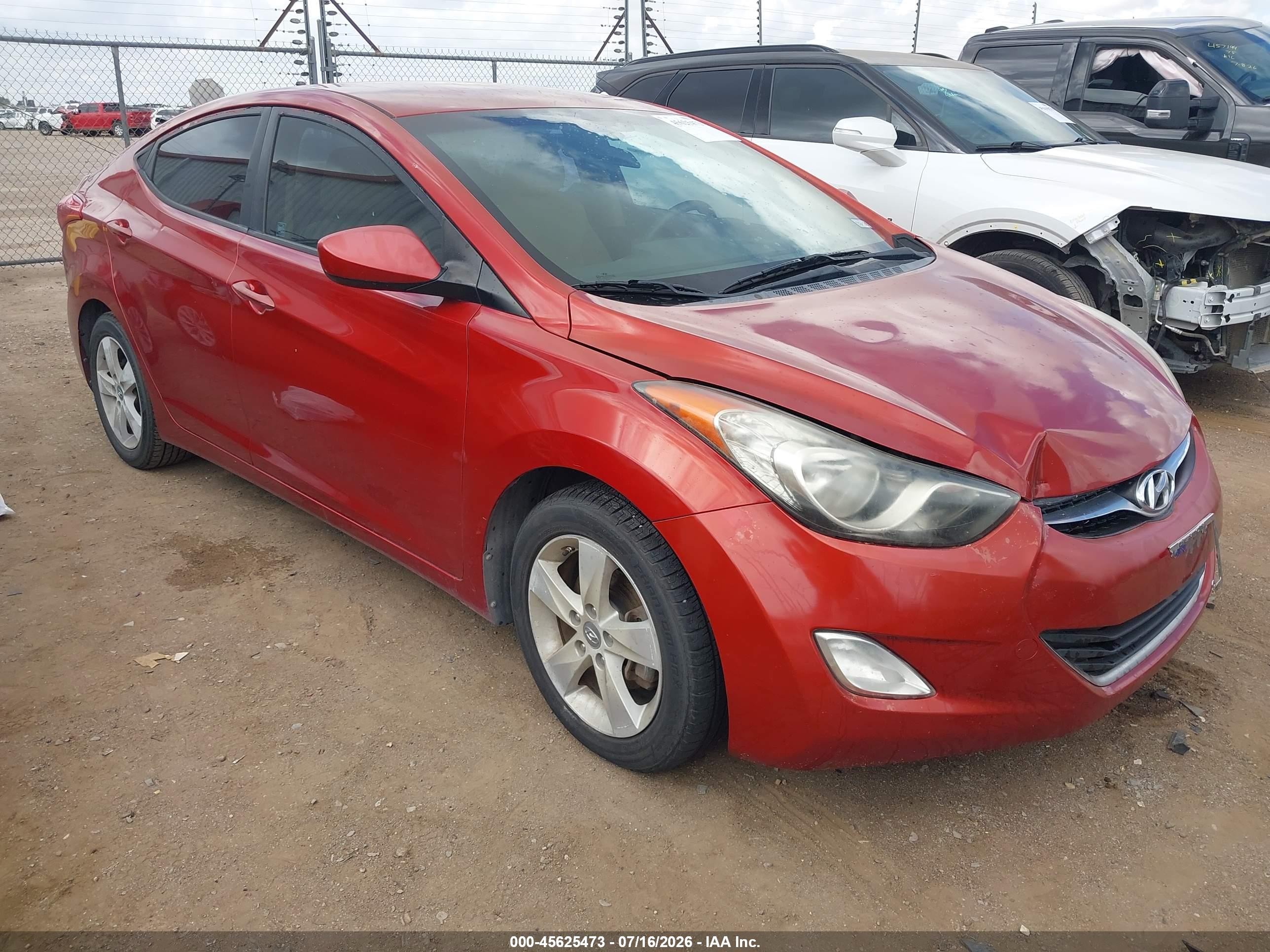 2013 Hyundai Elantra Gls Red vin: KMHDH4AE4DU864085