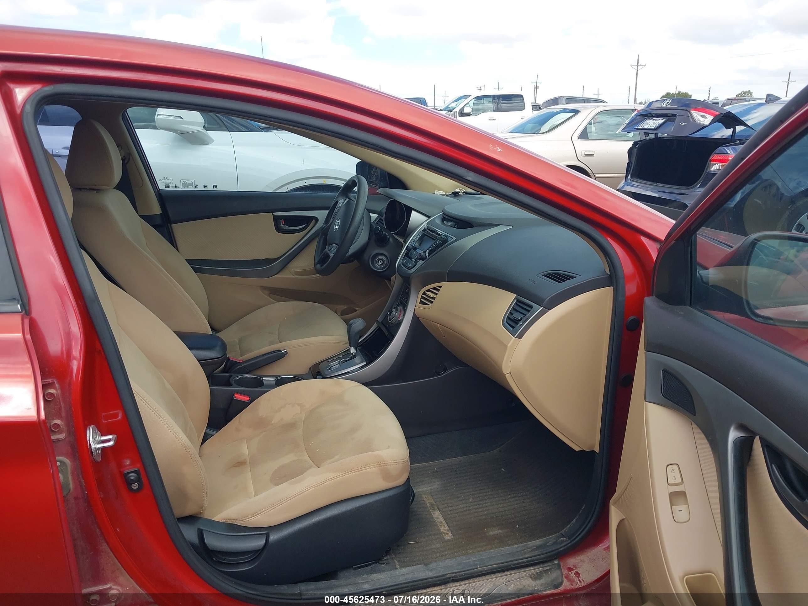 2013 Hyundai Elantra Gls Red vin: KMHDH4AE4DU864085
