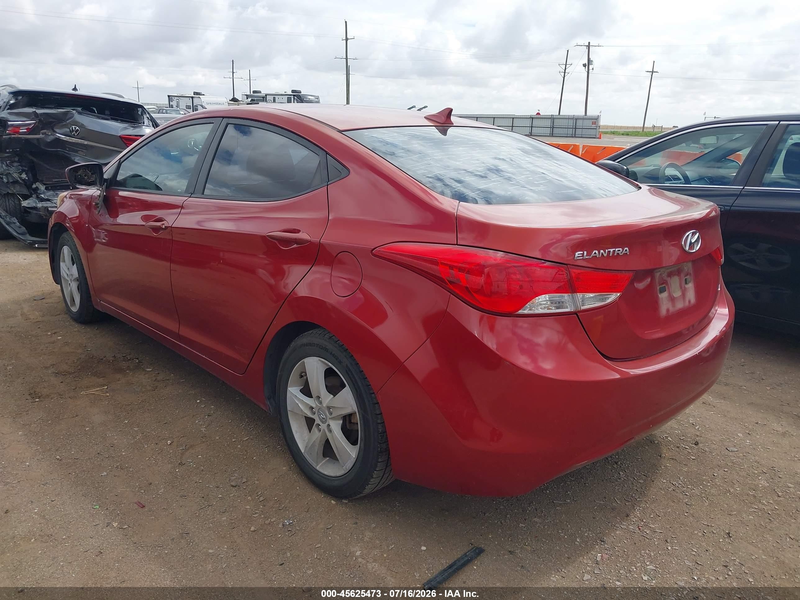 2013 Hyundai Elantra Gls Red vin: KMHDH4AE4DU864085