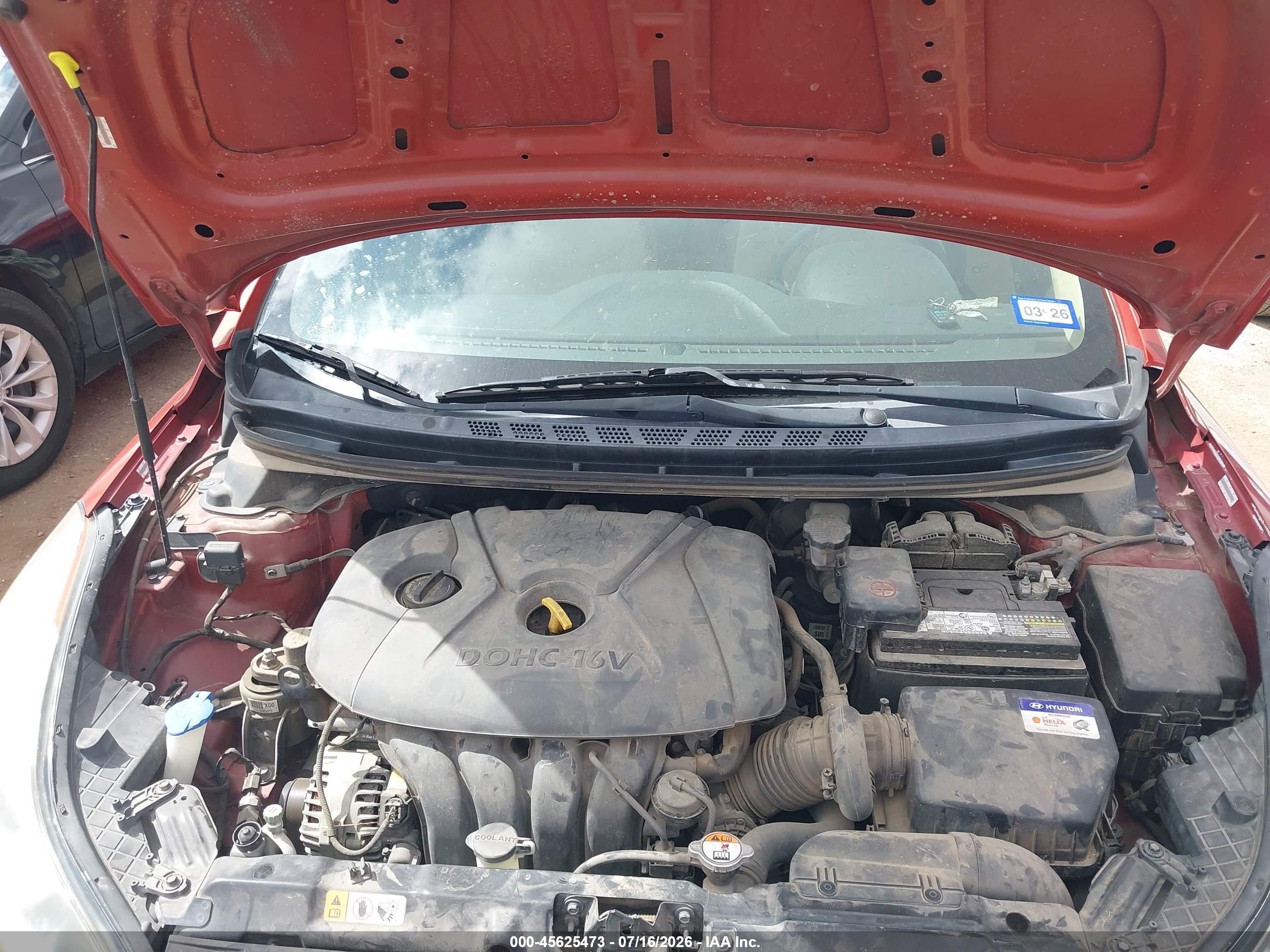 2013 Hyundai Elantra Gls Red vin: KMHDH4AE4DU864085