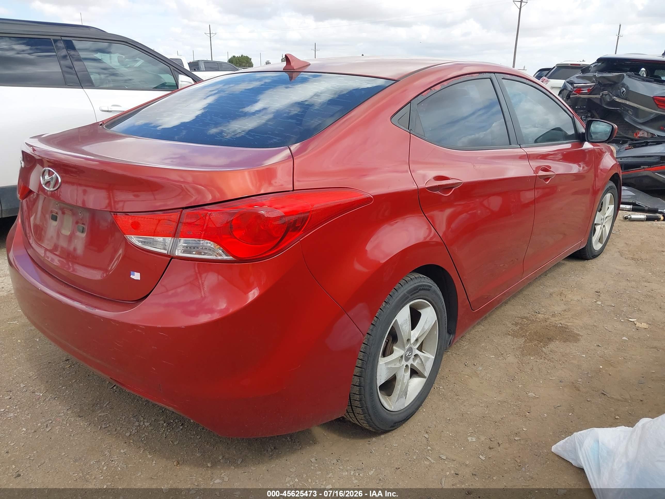 2013 Hyundai Elantra Gls Red vin: KMHDH4AE4DU864085