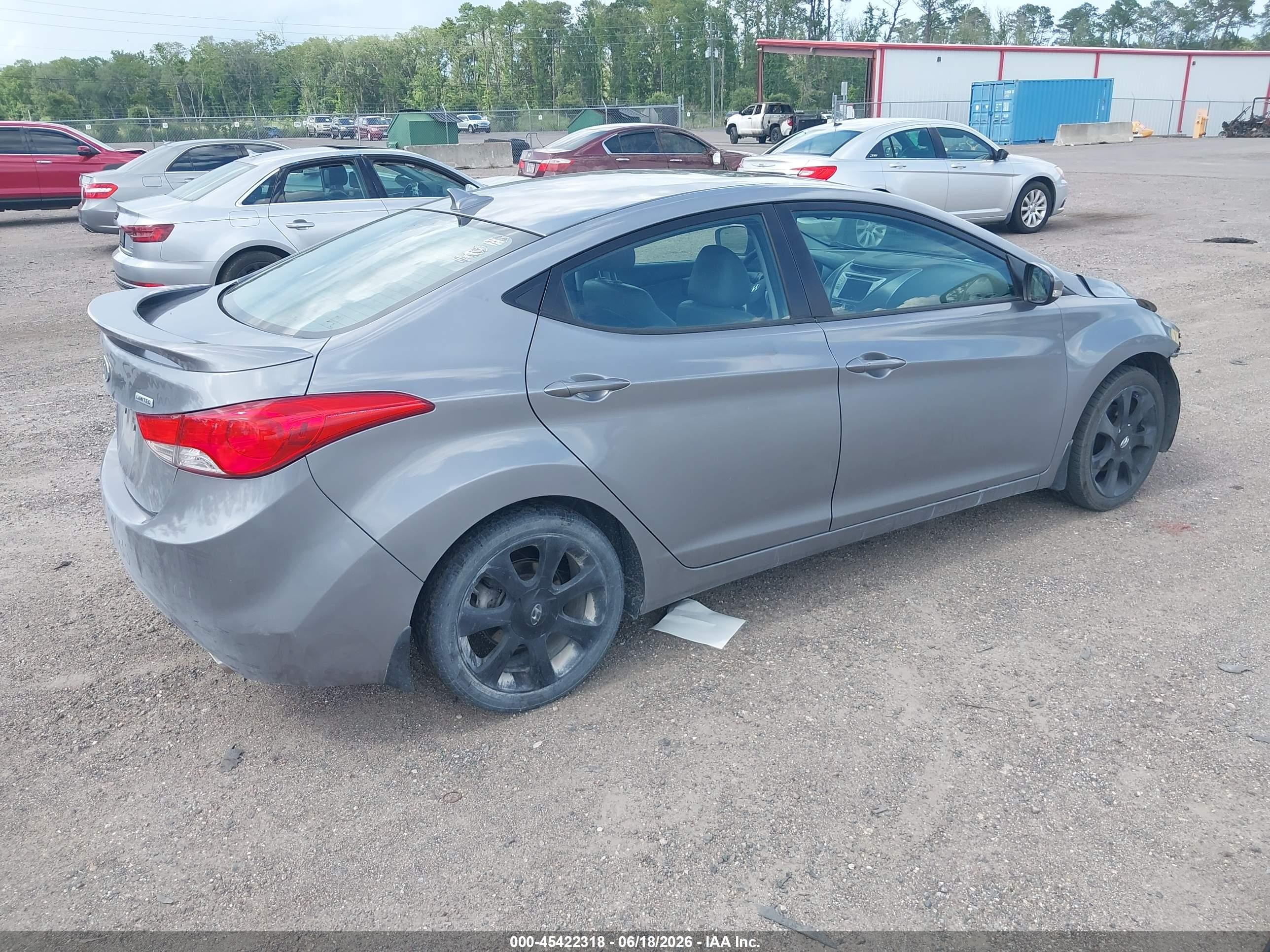 2013 Hyundai Elantra Limited Gray vin: KMHDH4AE4DU889469