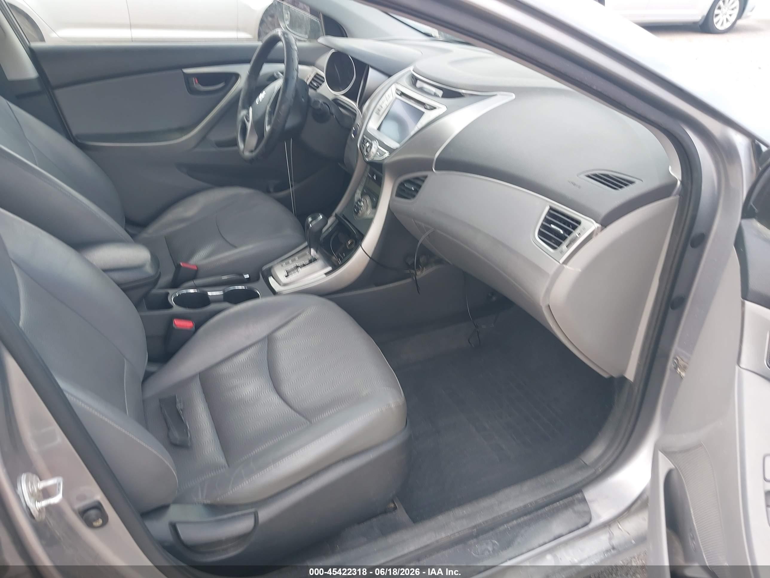 2013 Hyundai Elantra Limited Gray vin: KMHDH4AE4DU889469