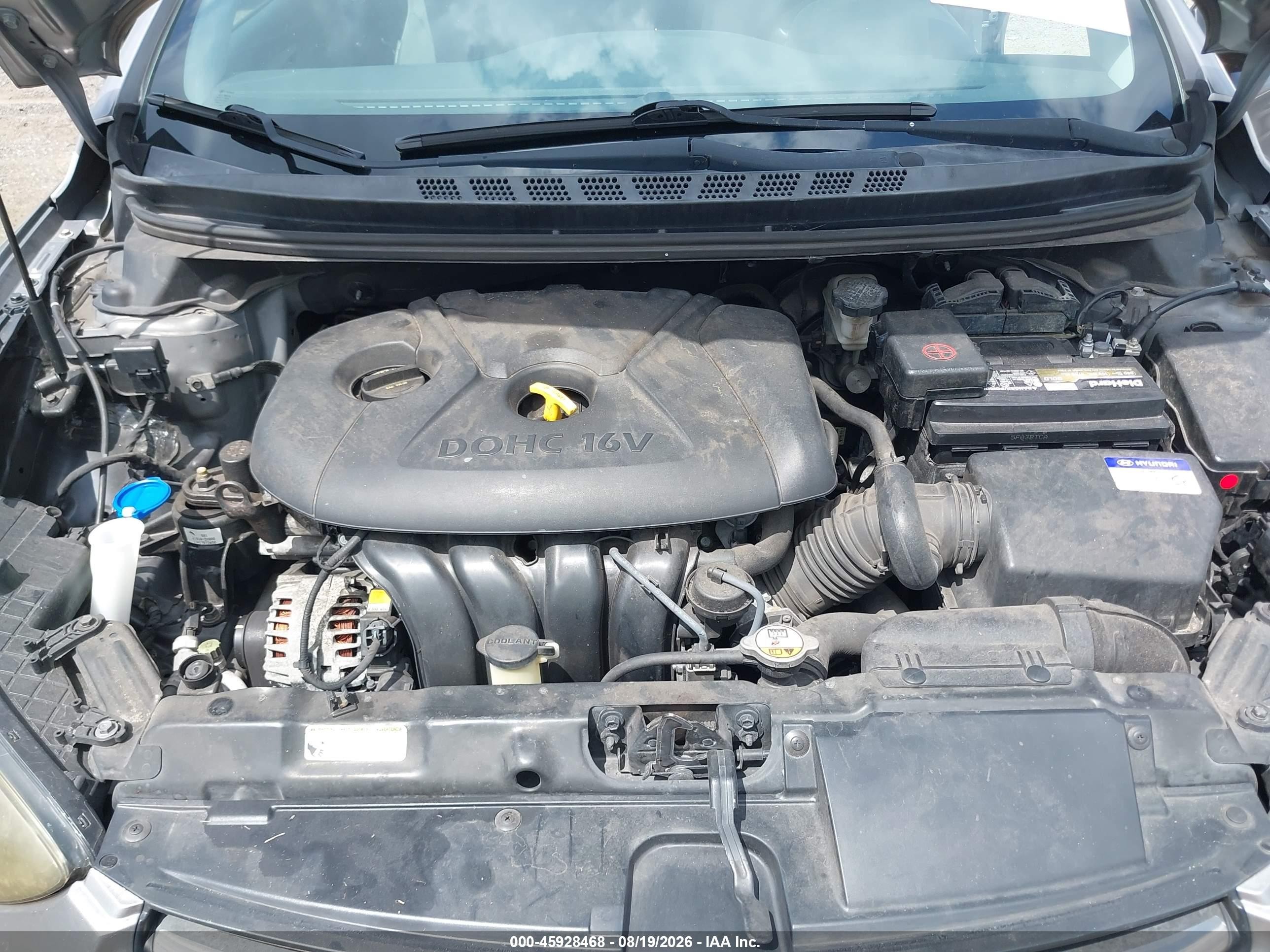 2013 Hyundai Elantra Gls Gray vin: KMHDH4AE4DU967538