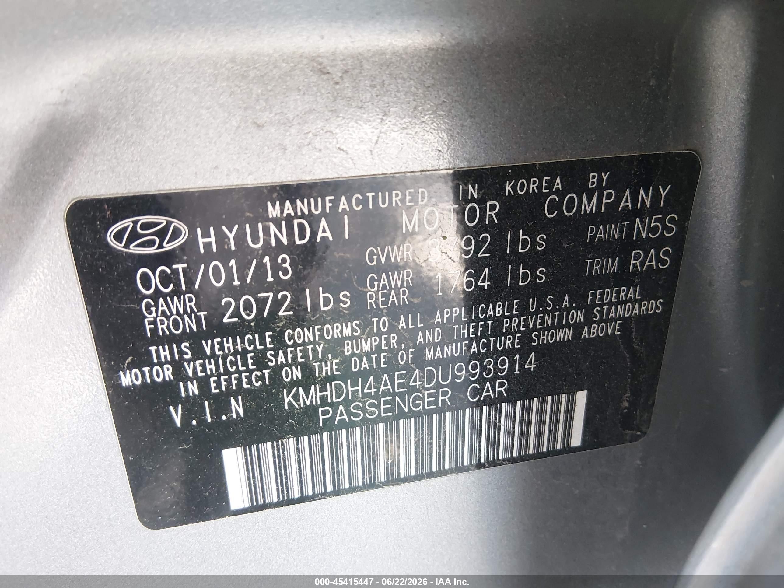 2013 Hyundai Elantra Gls Silver vin: KMHDH4AE4DU993914