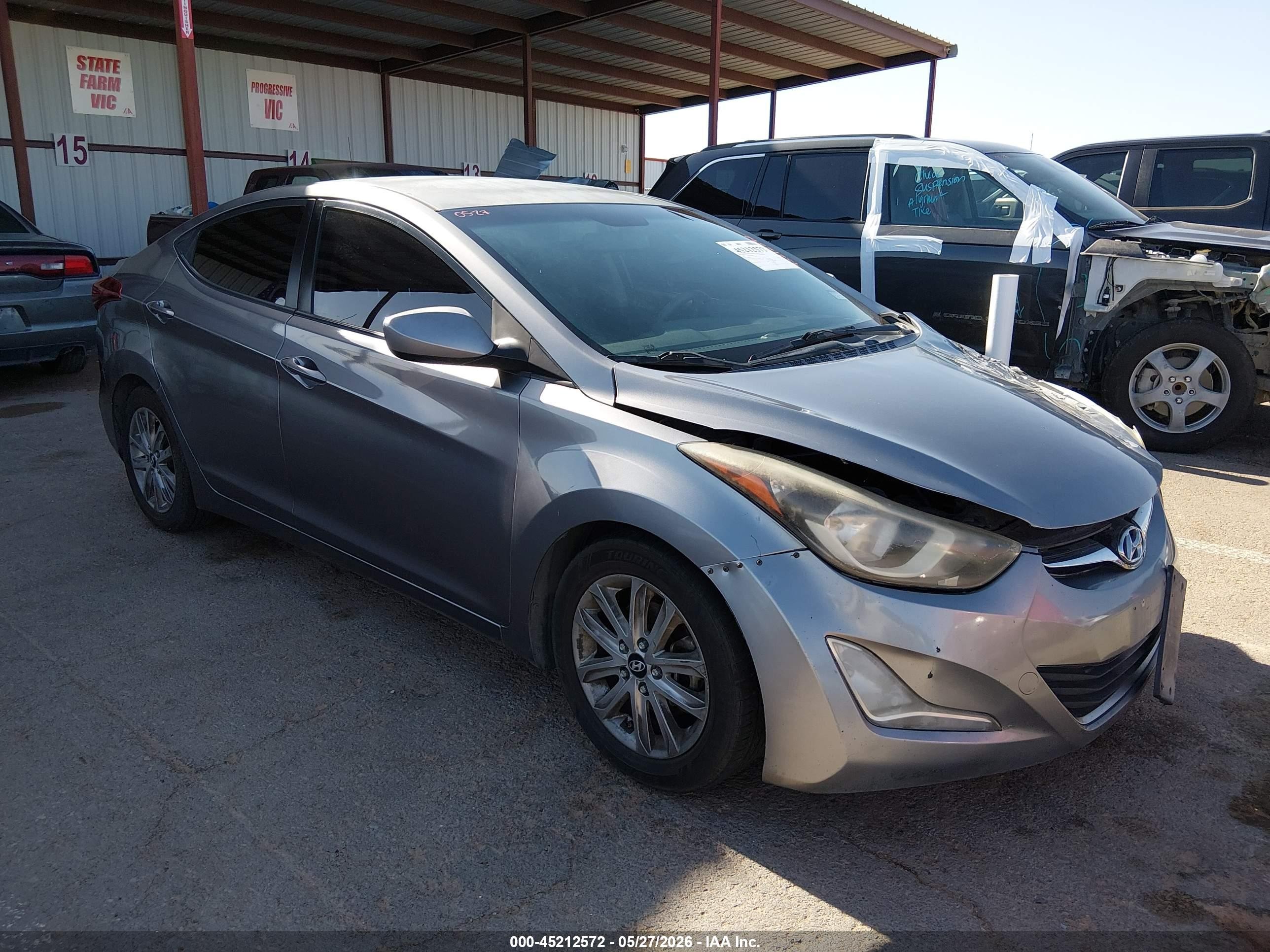 2014 Hyundai Elantra Se Gray vin: KMHDH4AE4EU092009