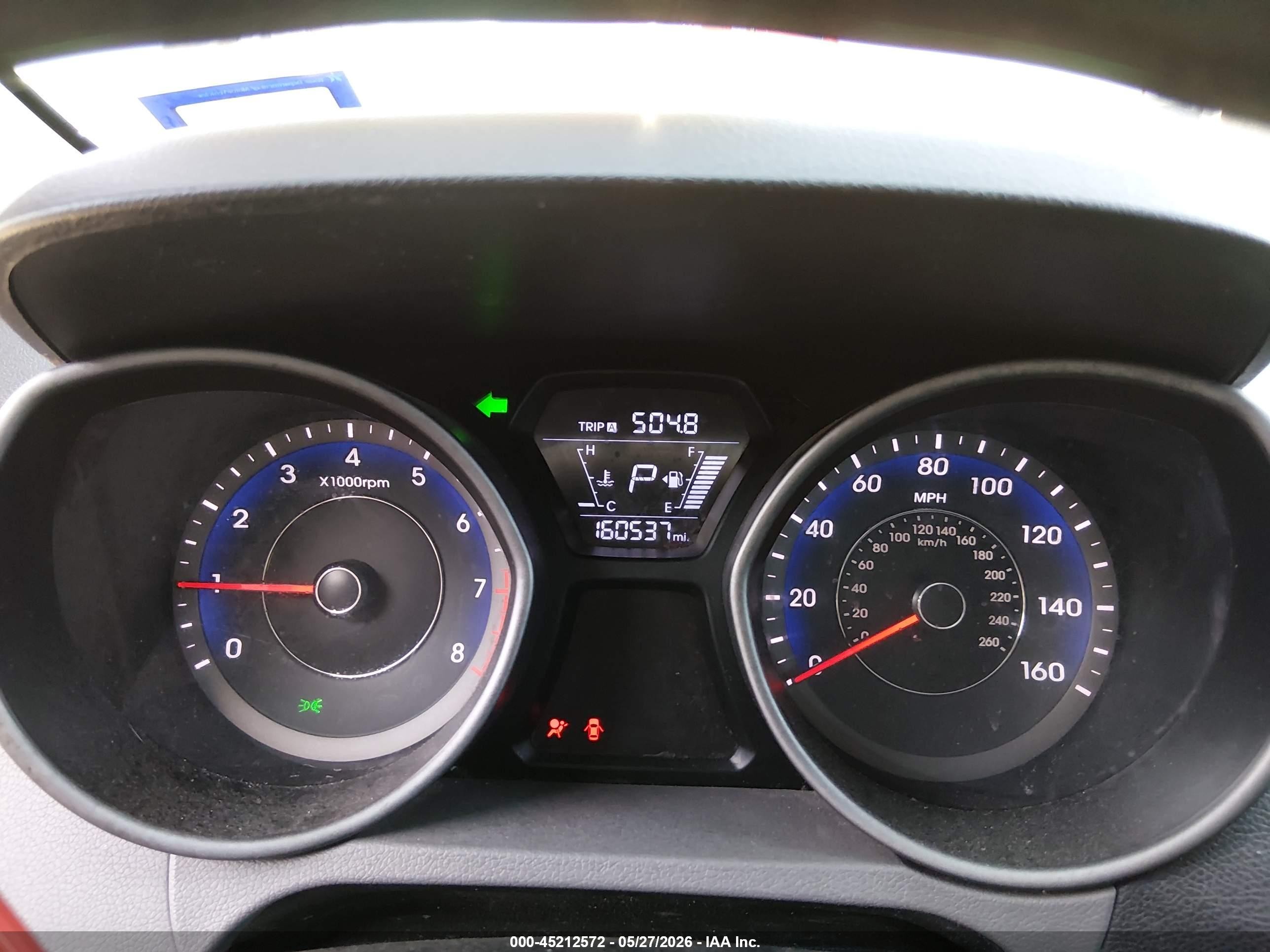 2014 Hyundai Elantra Se Gray vin: KMHDH4AE4EU092009