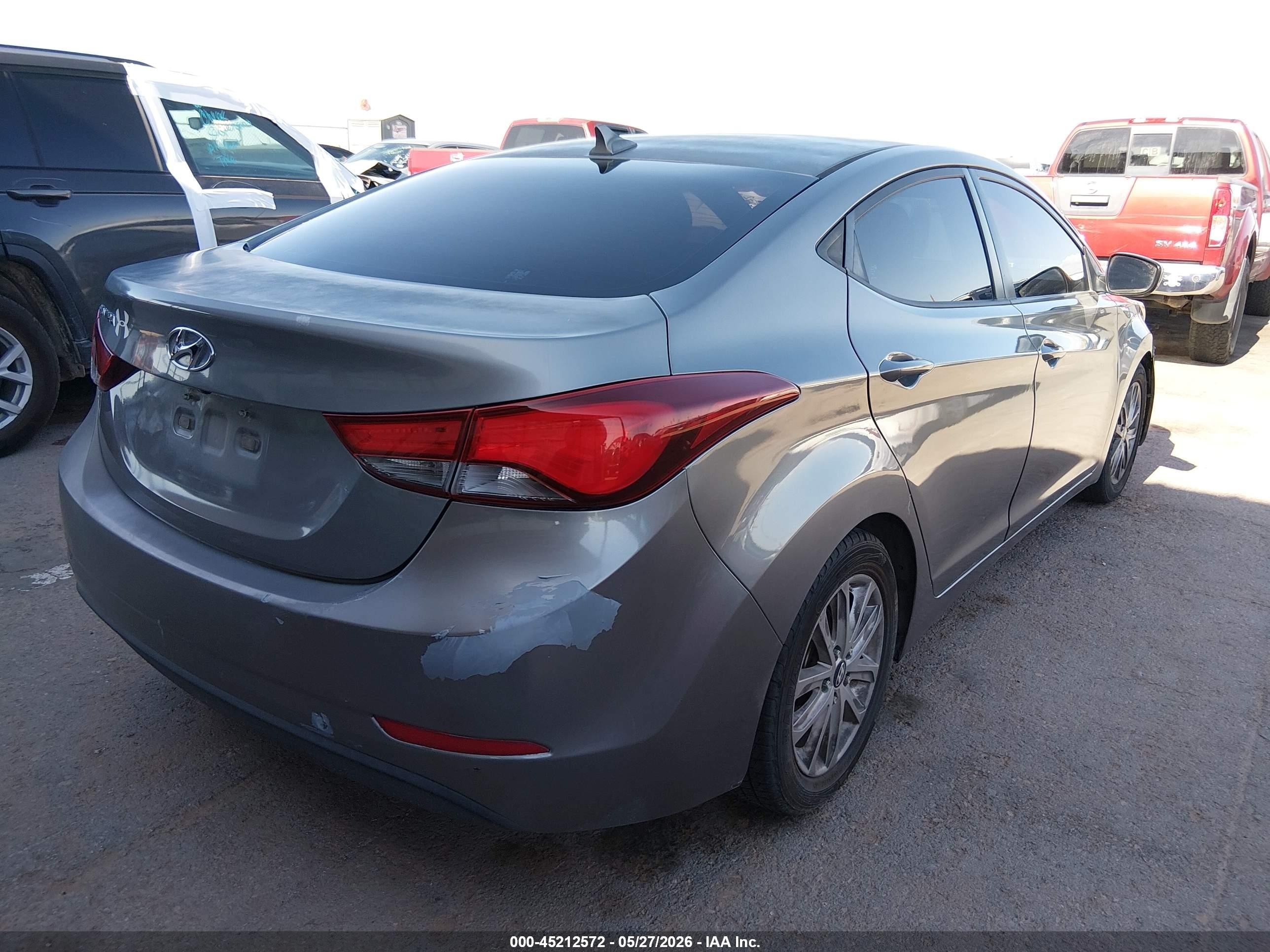 2014 Hyundai Elantra Se Gray vin: KMHDH4AE4EU092009