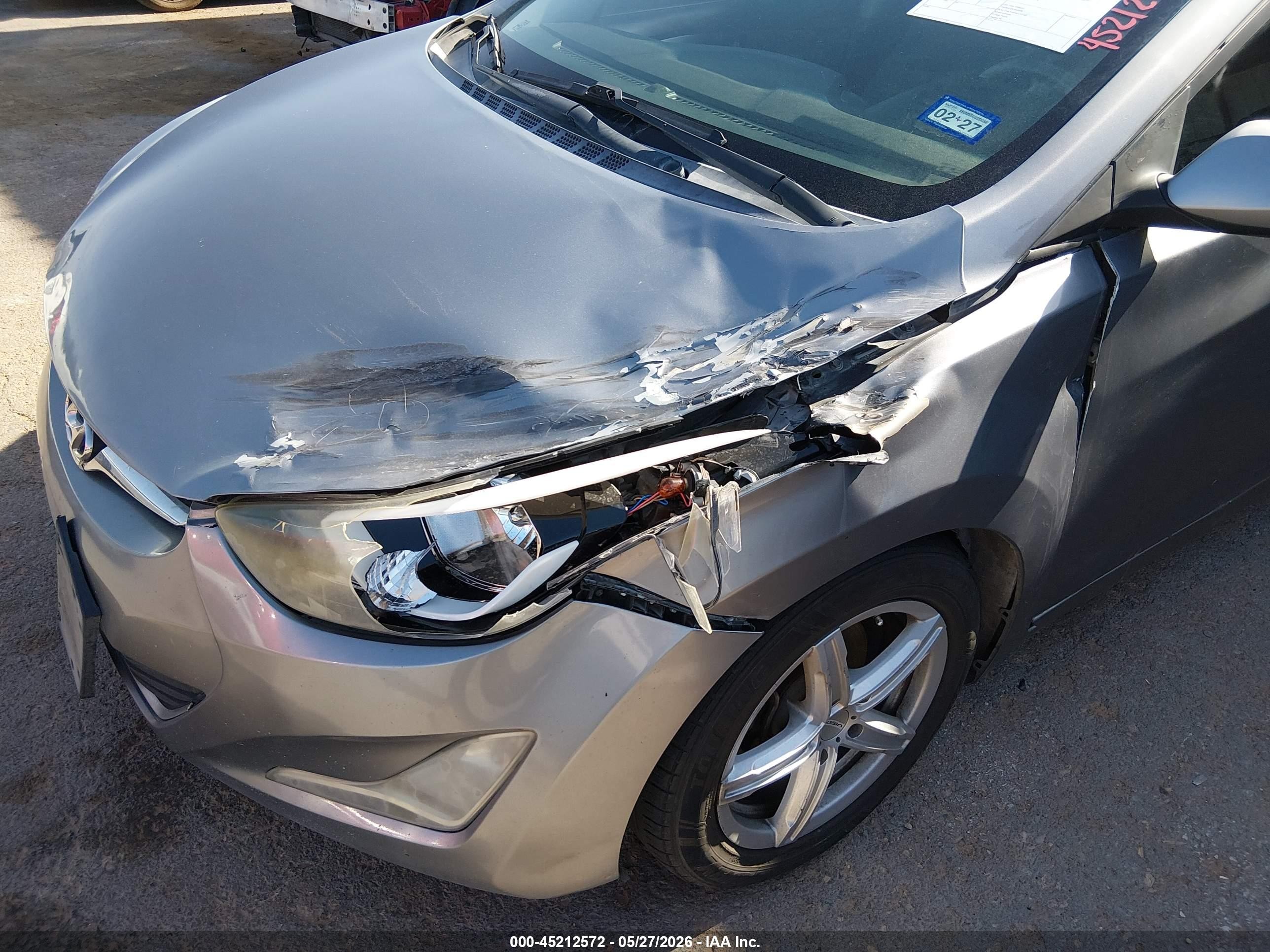 2014 Hyundai Elantra Se Gray vin: KMHDH4AE4EU092009
