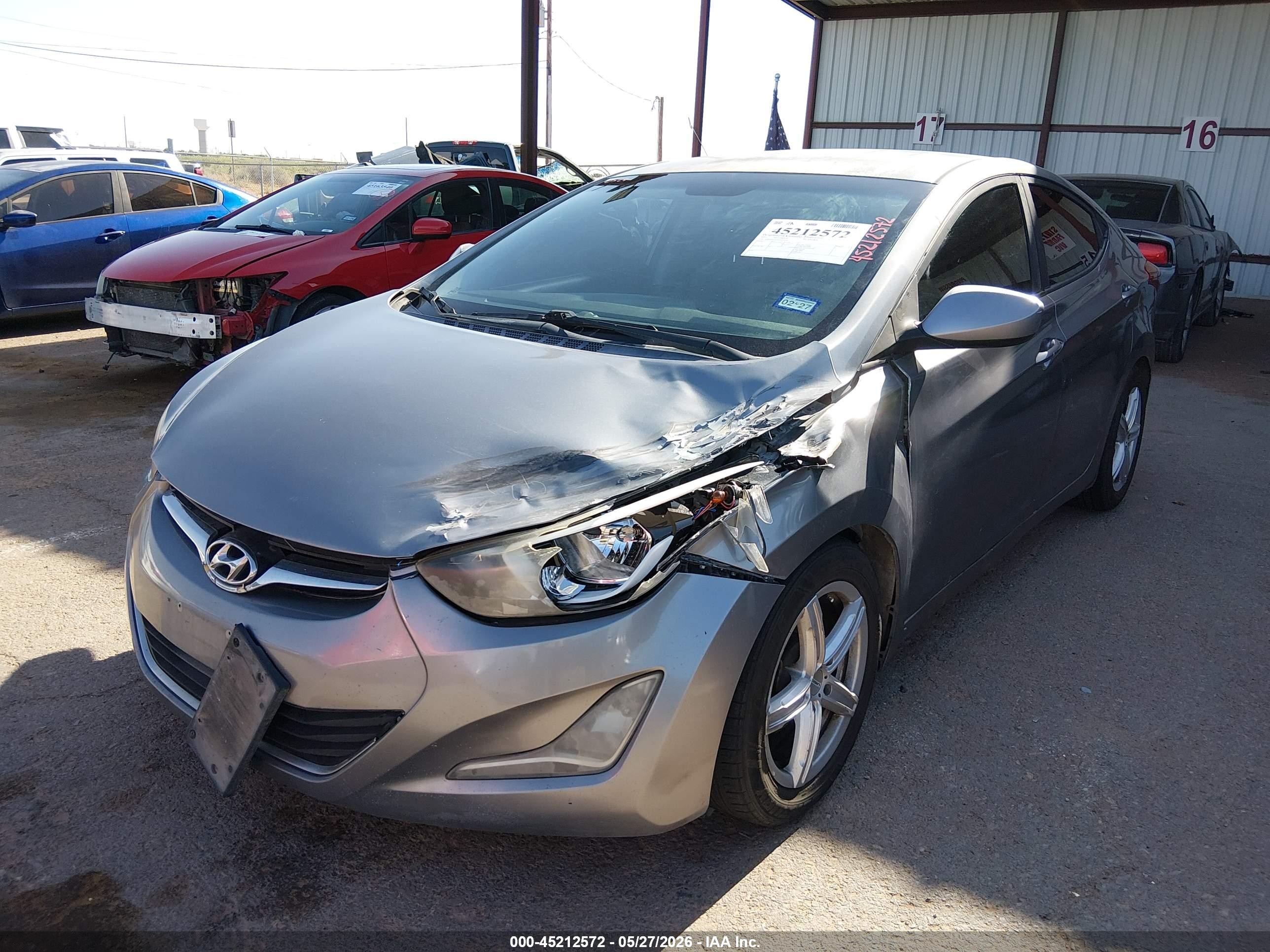 2014 Hyundai Elantra Se Gray vin: KMHDH4AE4EU092009