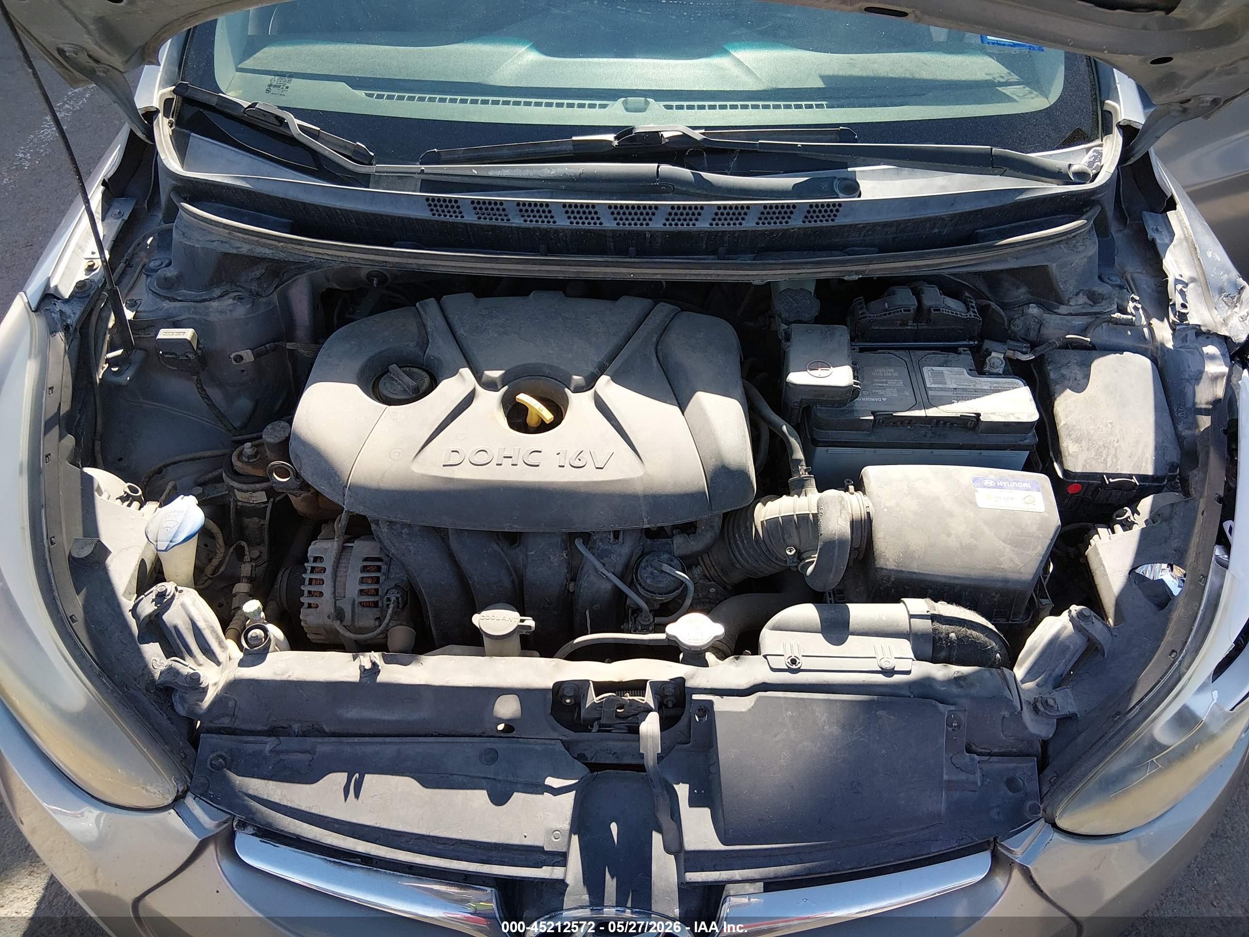 2014 Hyundai Elantra Se Gray vin: KMHDH4AE4EU092009