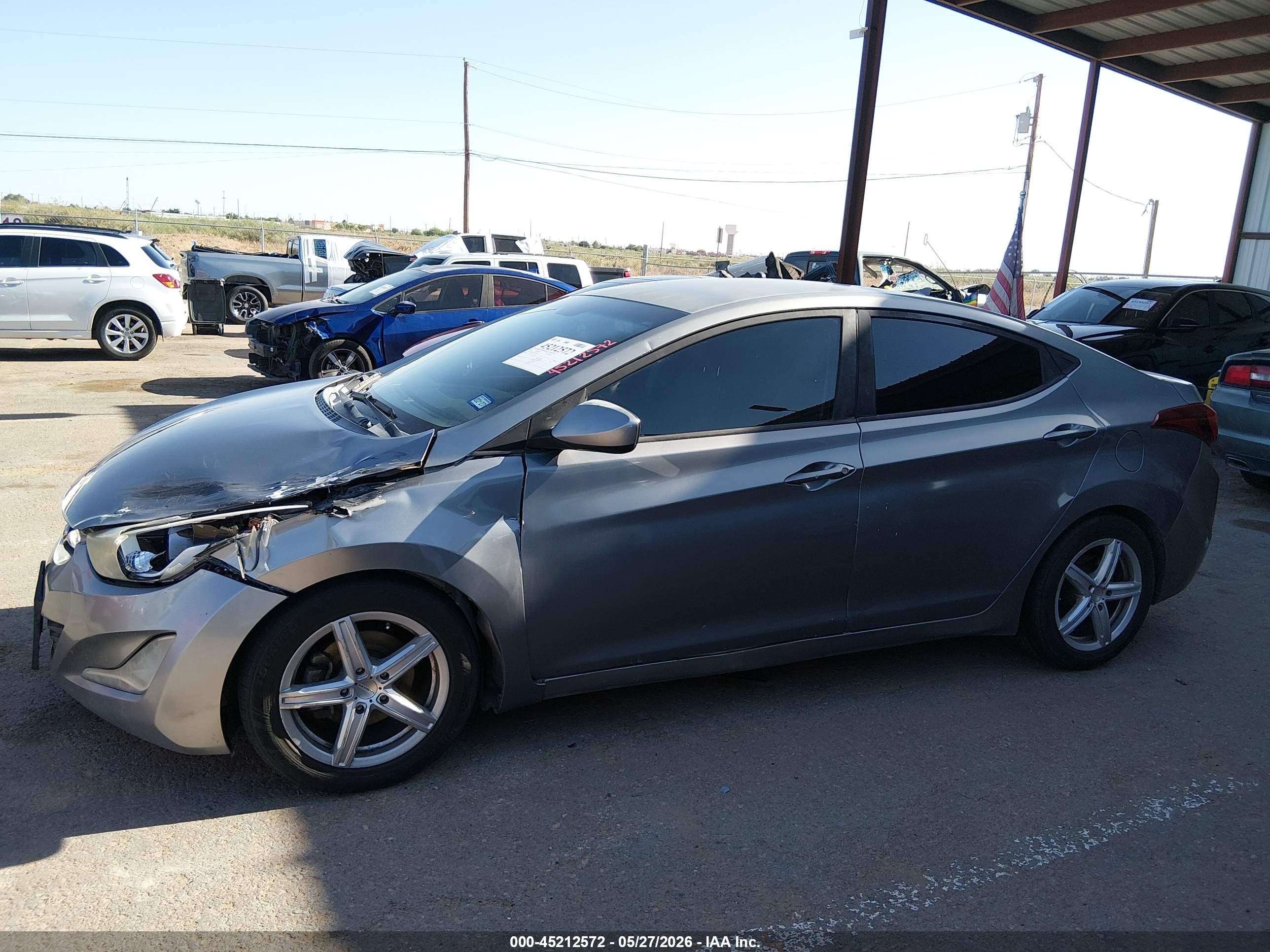 2014 Hyundai Elantra Se Gray vin: KMHDH4AE4EU092009
