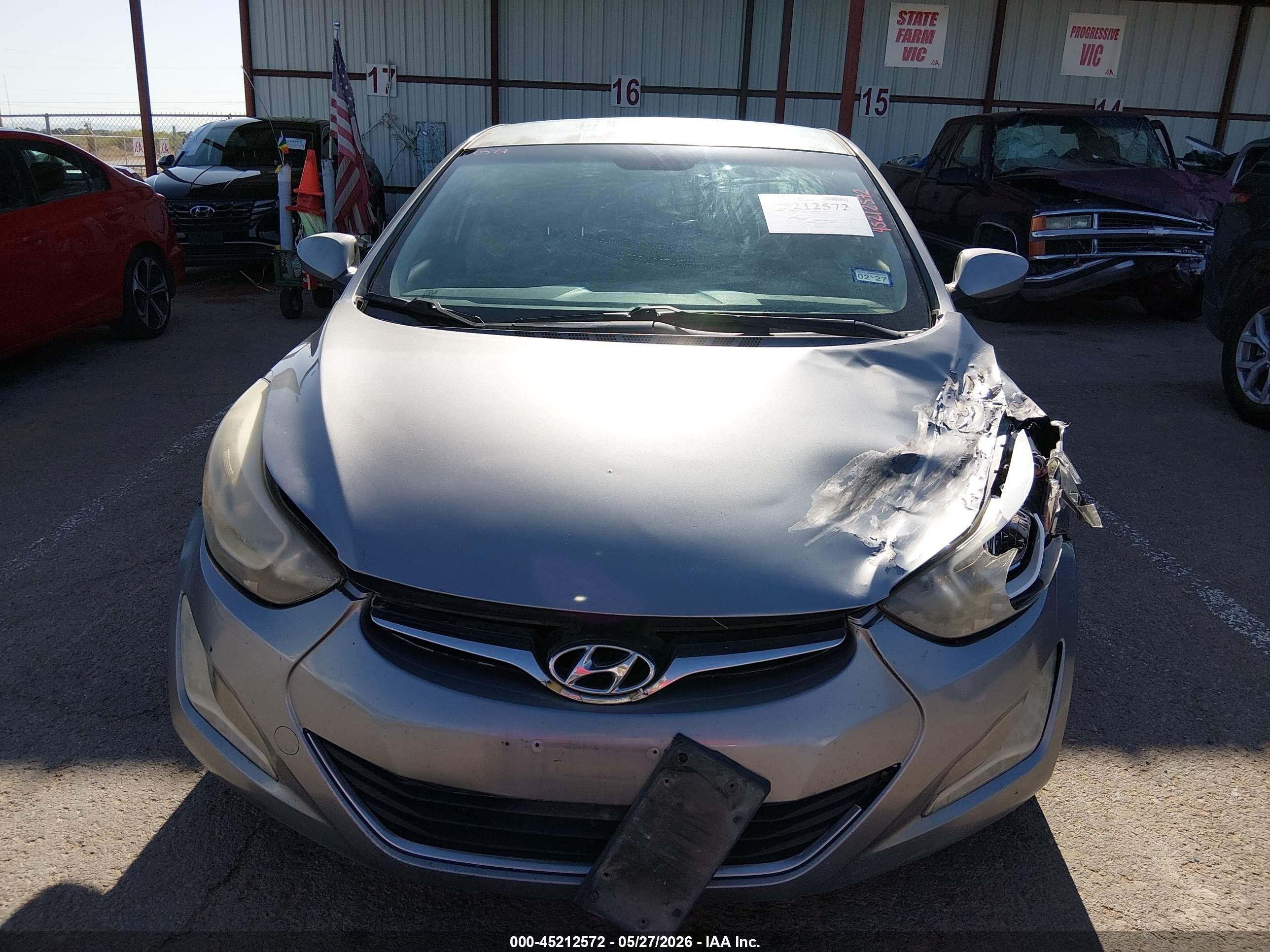 2014 Hyundai Elantra Se Gray vin: KMHDH4AE4EU092009