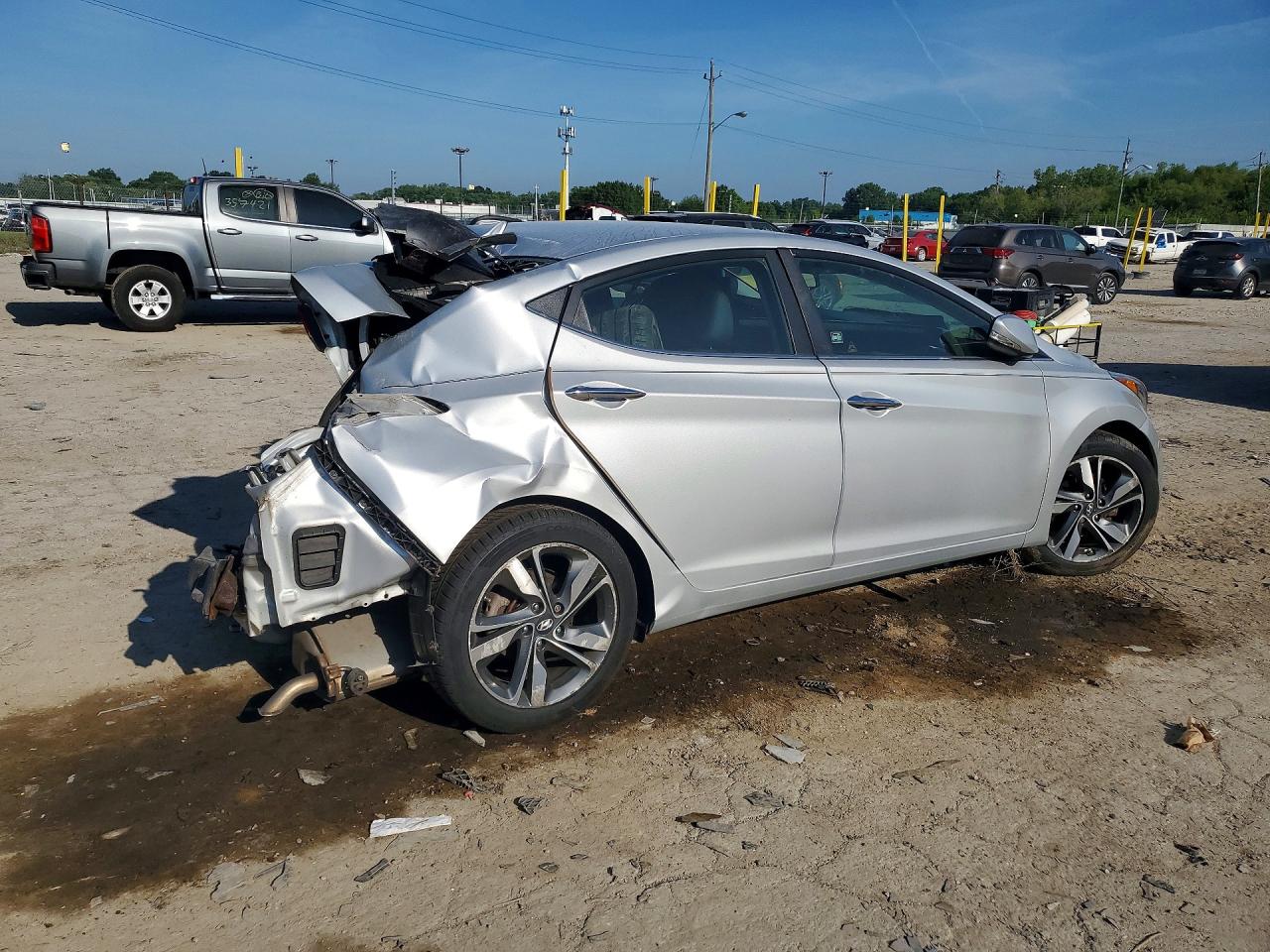 2014 Hyundai Elantra Limited Серебряный vin: KMHDH4AE4EU135974