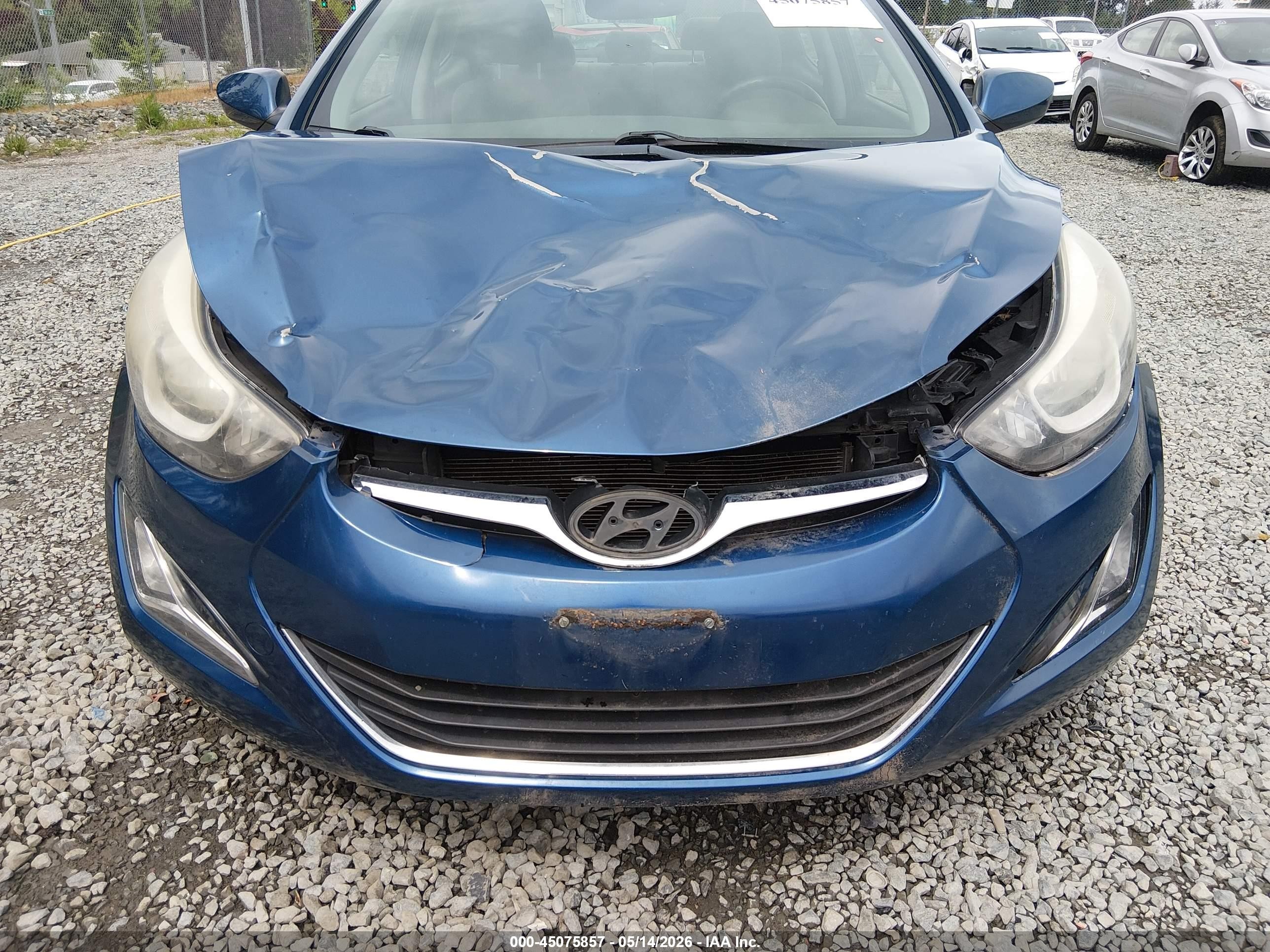 2014 Hyundai Elantra Se Blue vin: KMHDH4AE4EU144139