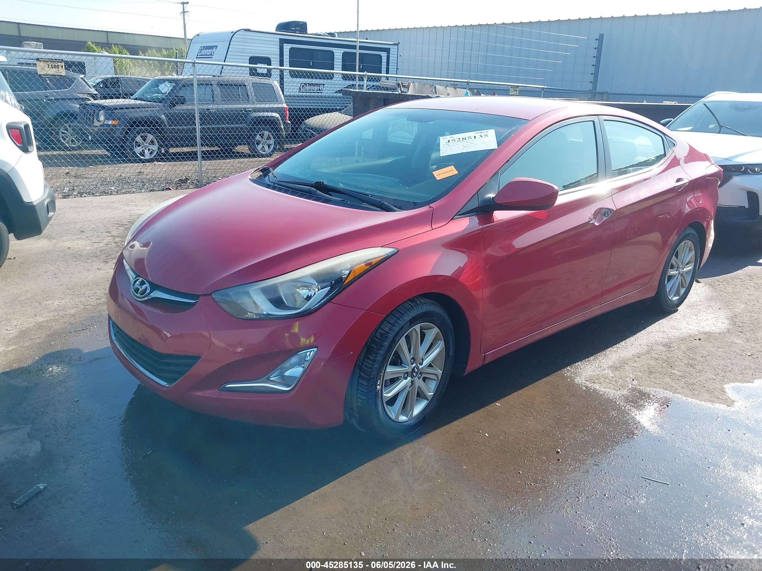 2014 Hyundai Elantra Se Red vin: KMHDH4AE4EU153990
