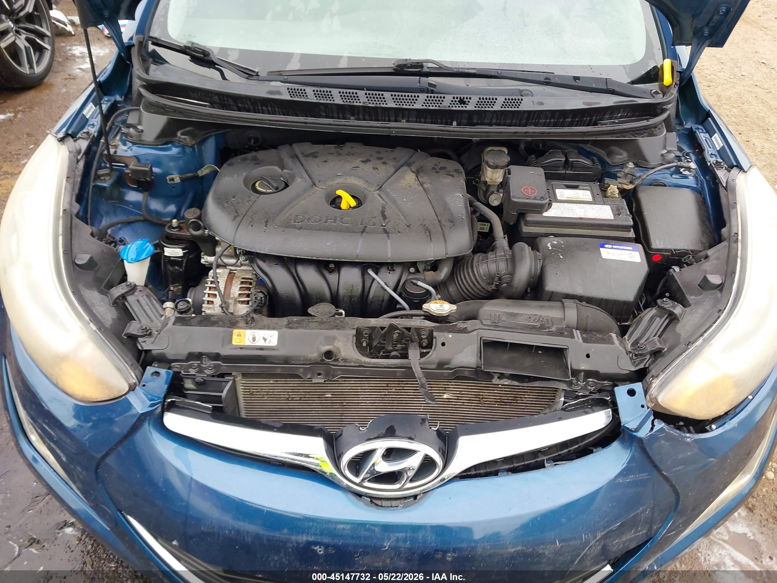 2014 Hyundai Elantra Se Blue vin: KMHDH4AE4EU182583
