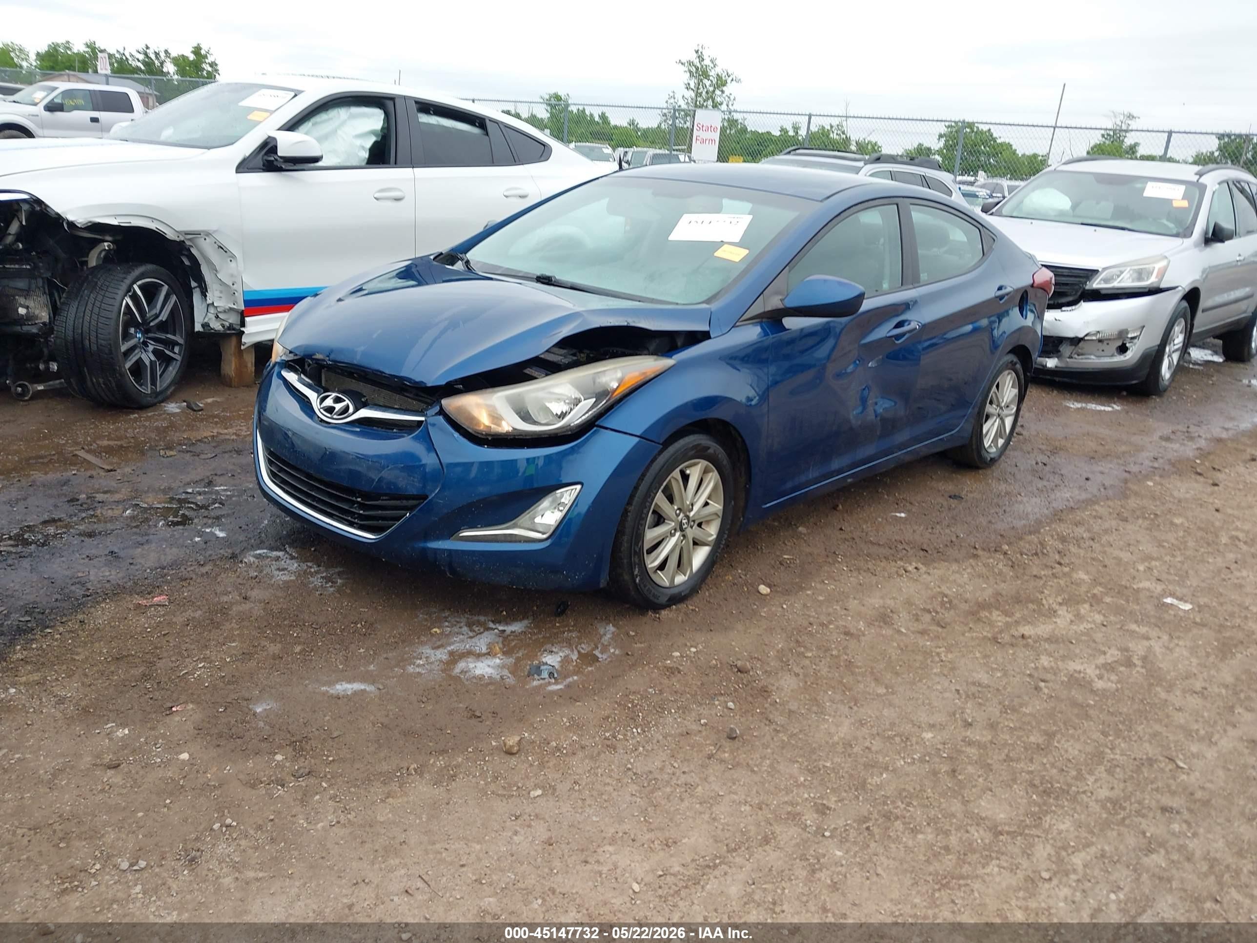 2014 Hyundai Elantra Se Blue vin: KMHDH4AE4EU182583