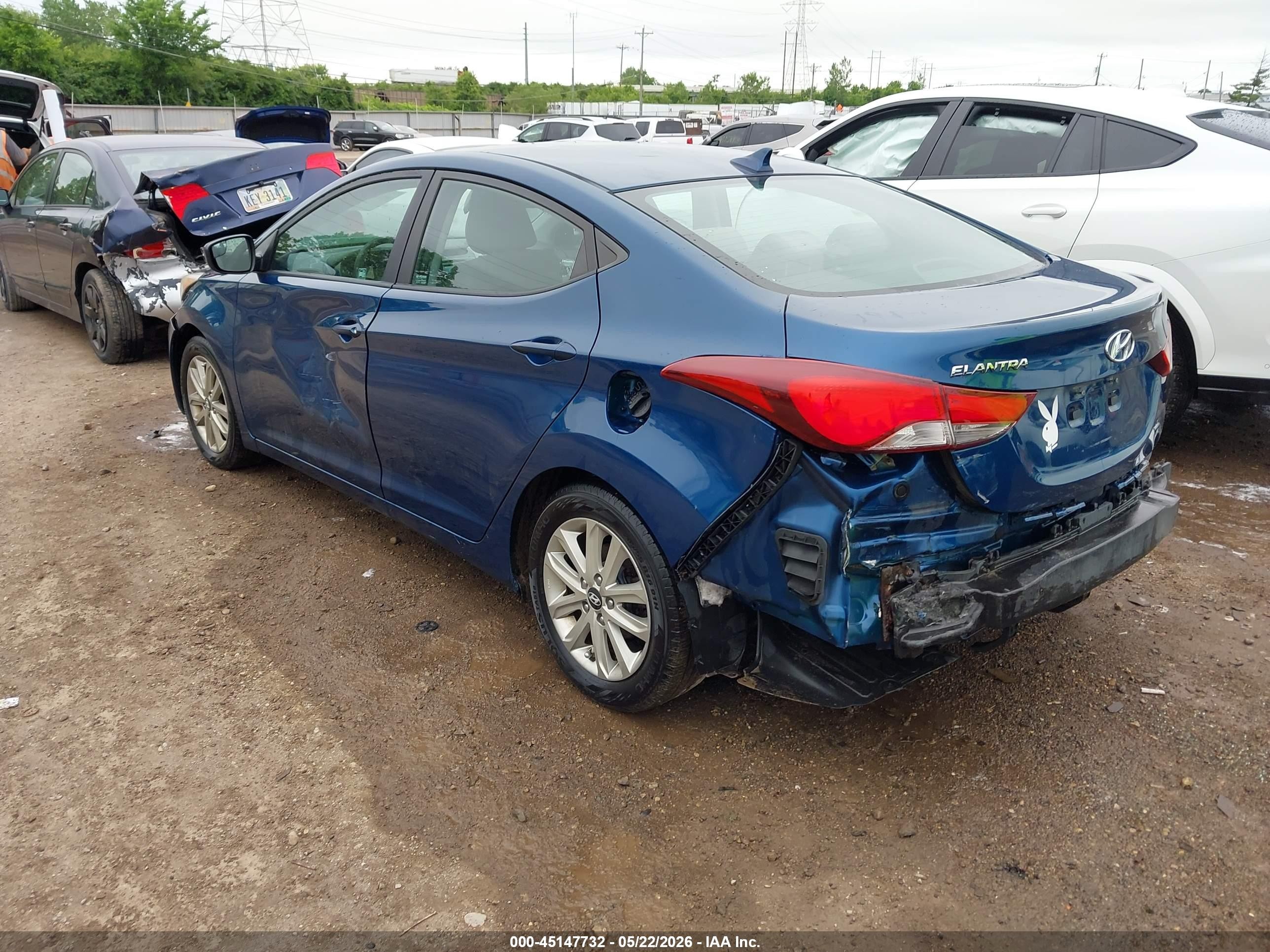 2014 Hyundai Elantra Se Blue vin: KMHDH4AE4EU182583