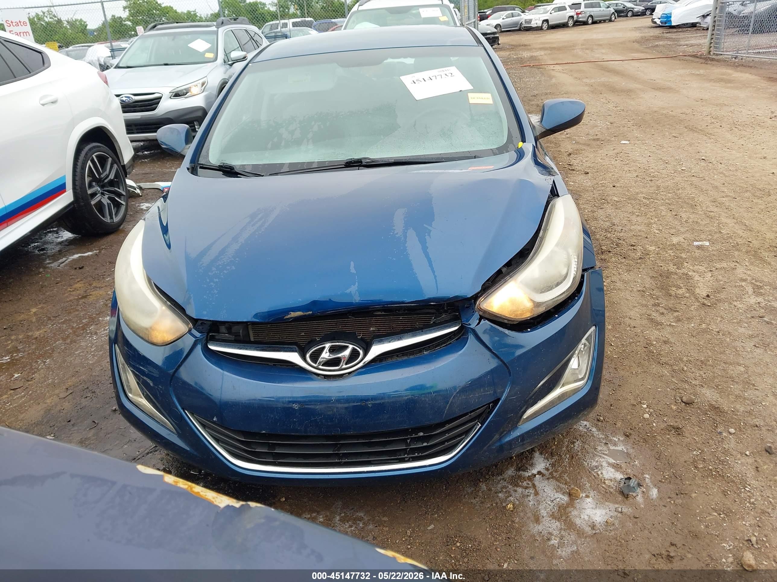 2014 Hyundai Elantra Se Blue vin: KMHDH4AE4EU182583