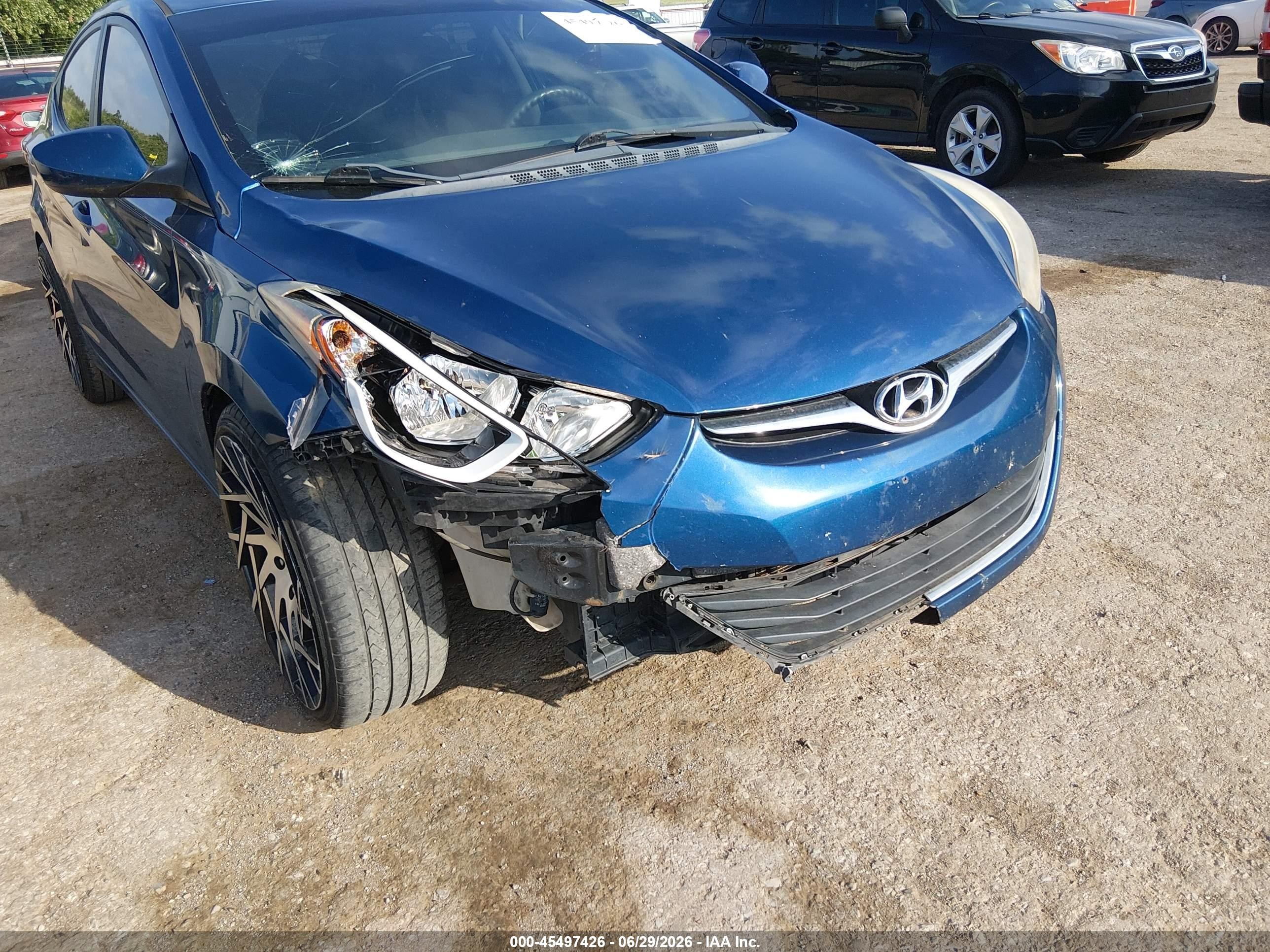 2014 Hyundai Elantra Se Blue vin: KMHDH4AE4EU206722