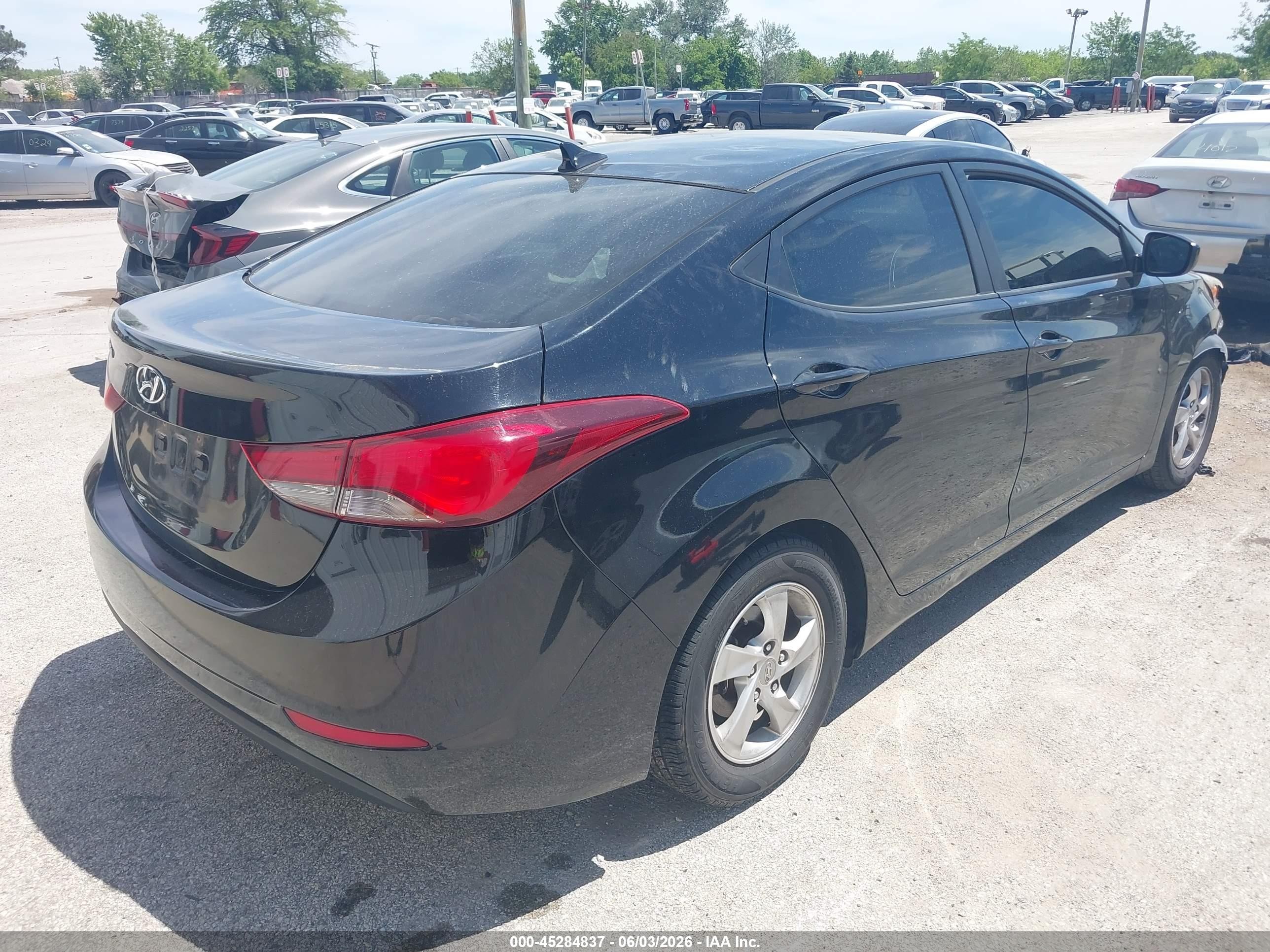 2015 Hyundai Elantra Se Black vin: KMHDH4AE4FU263326