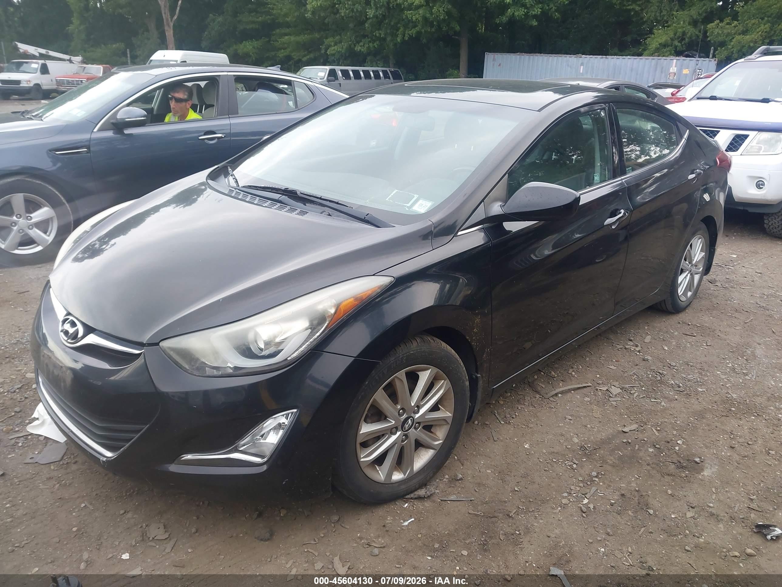 2015 Hyundai Elantra Se Черный vin: KMHDH4AE4FU286122