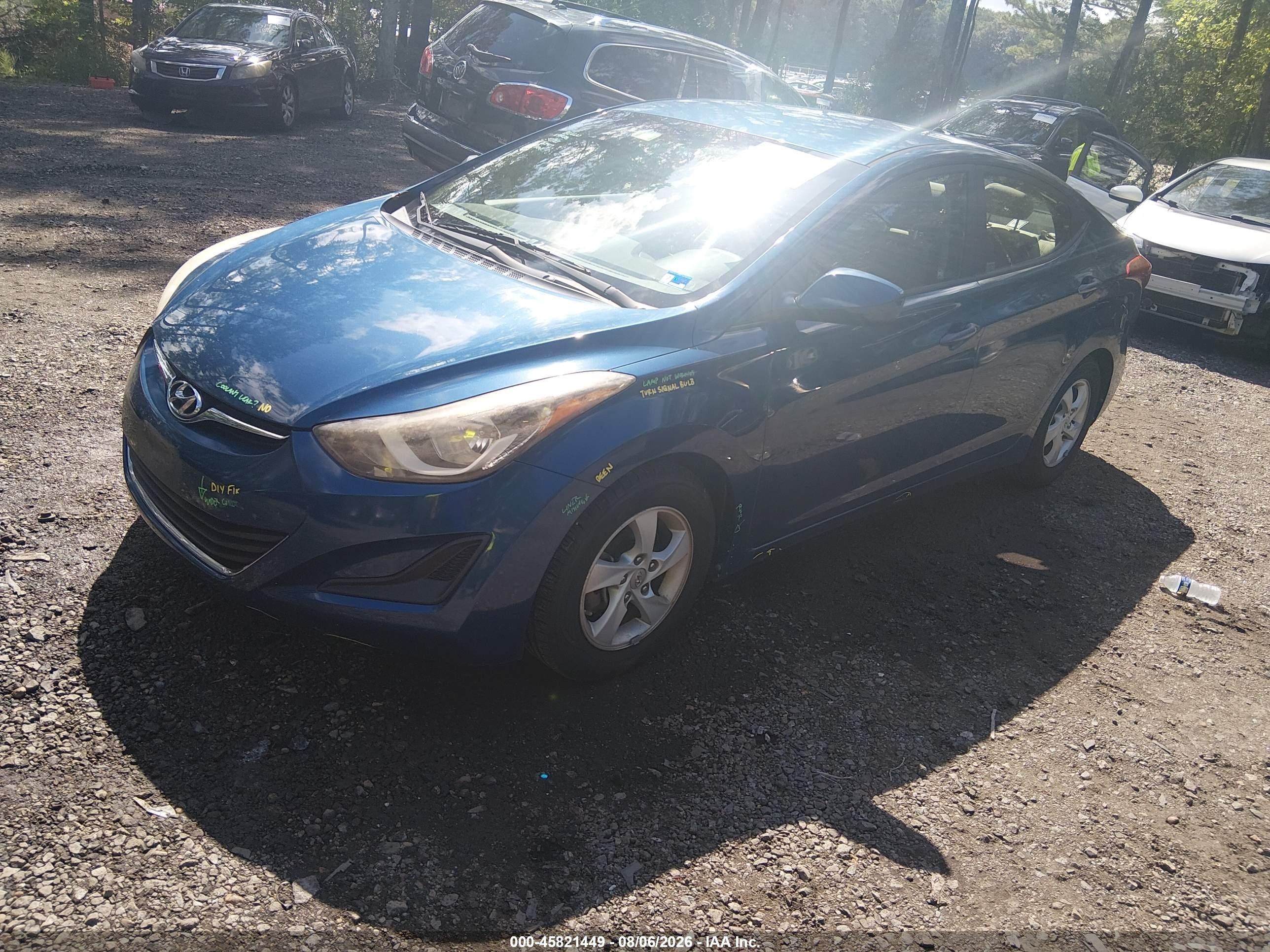 2015 Hyundai Elantra Se Blue vin: KMHDH4AE4FU298206
