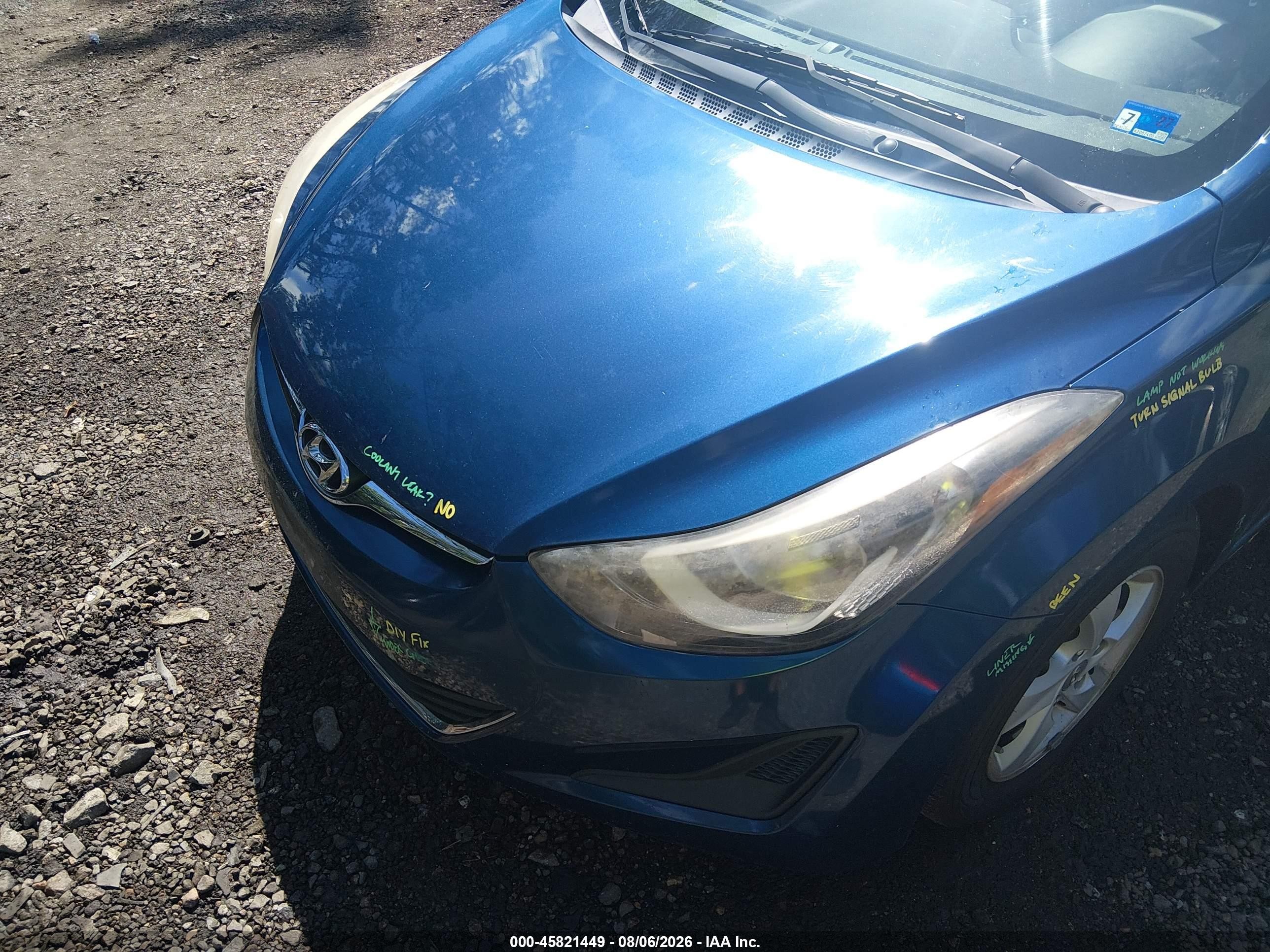 2015 Hyundai Elantra Se Blue vin: KMHDH4AE4FU298206