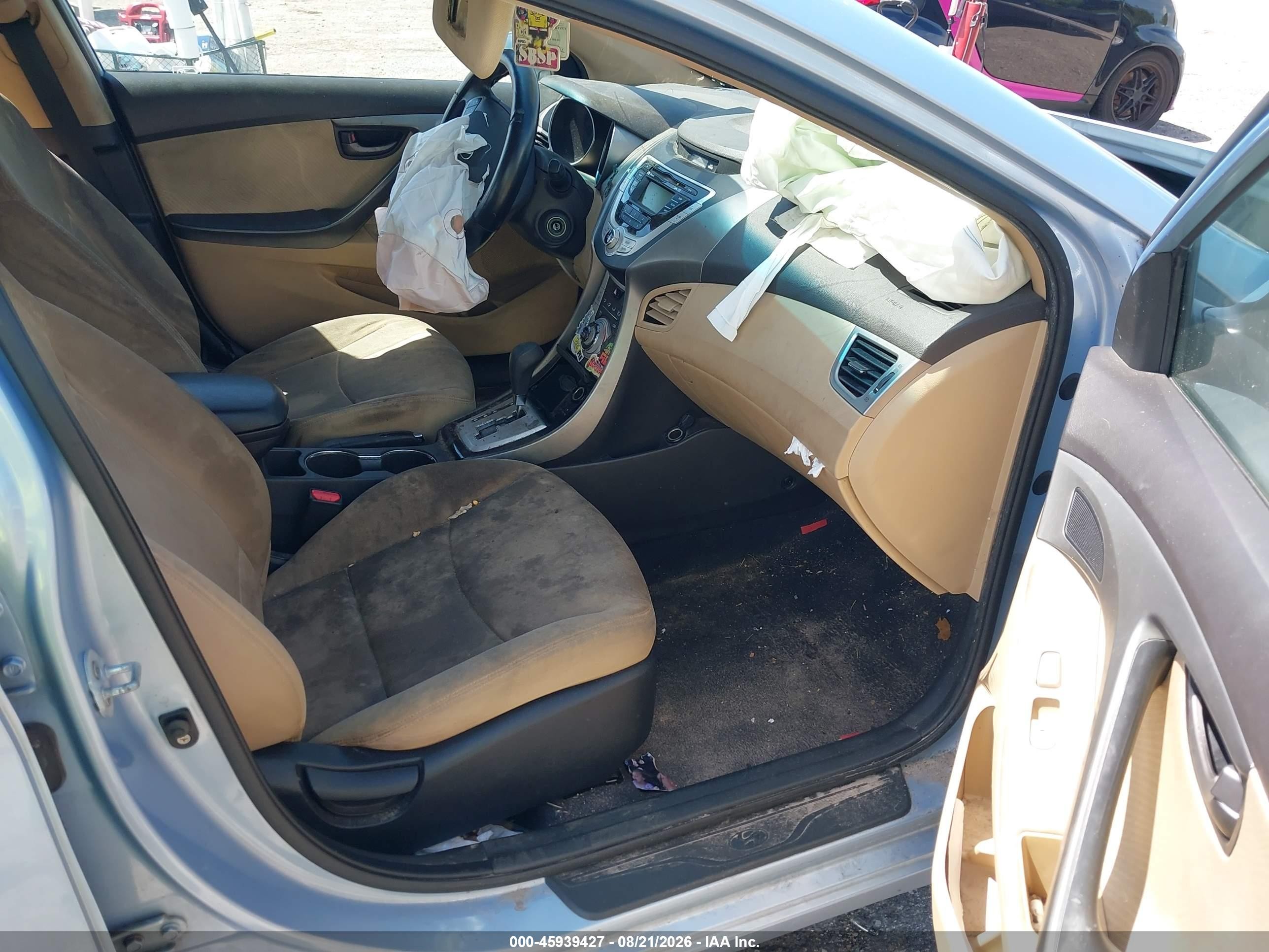 2012 Hyundai Elantra Gls (ulsan Plant) Light Blue vin: KMHDH4AE5CU205477
