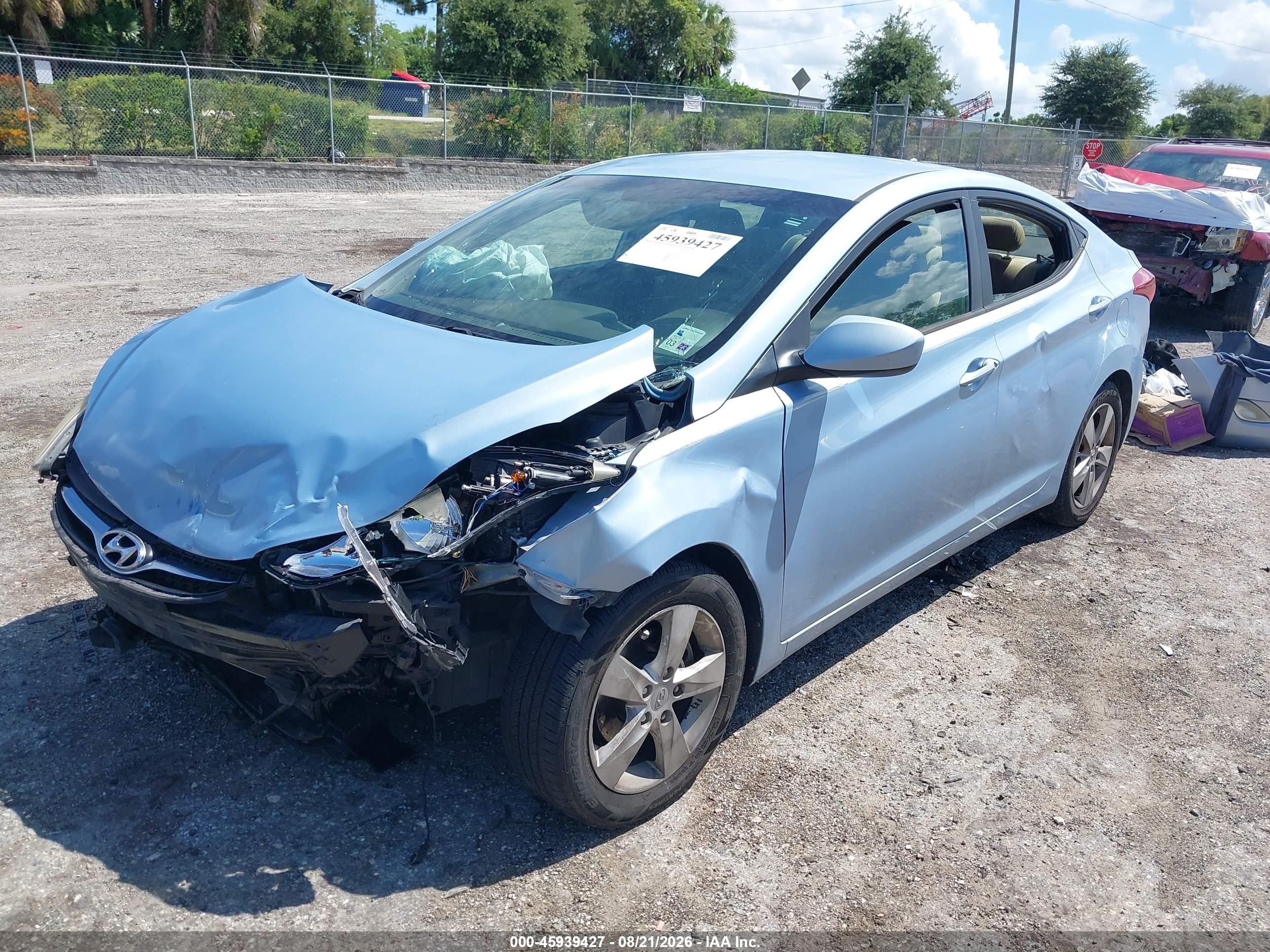 2012 Hyundai Elantra Gls (ulsan Plant) Light Blue vin: KMHDH4AE5CU205477