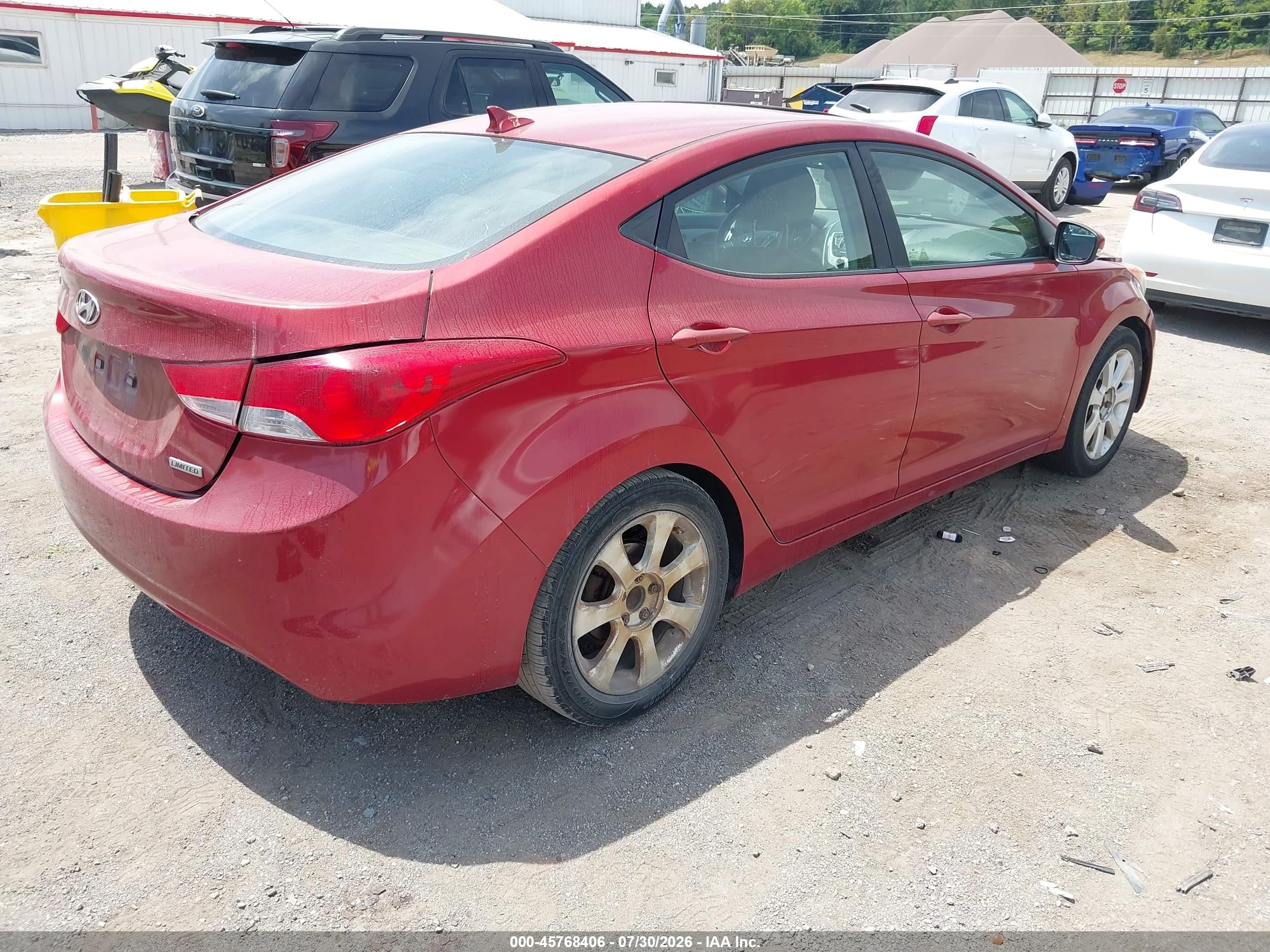 2012 Hyundai Elantra Limited (ulsan Plant) Красный vin: KMHDH4AE5CU269678