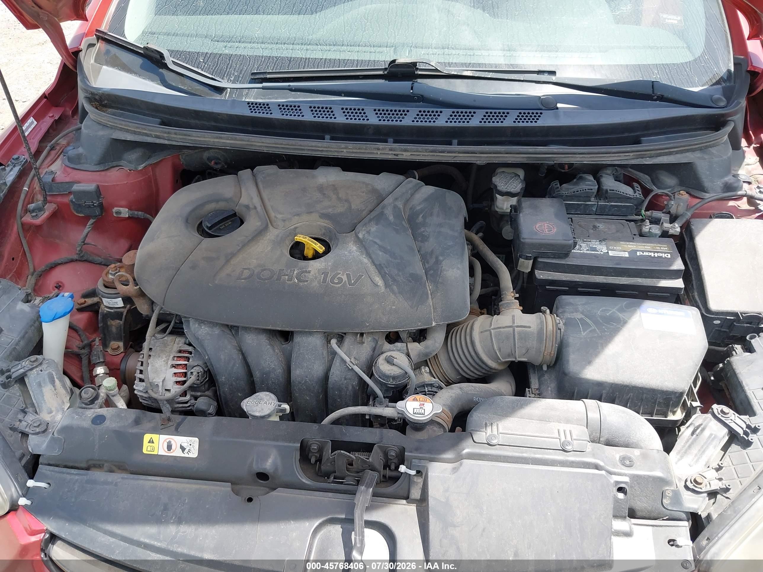 2012 Hyundai Elantra Limited (ulsan Plant) Красный vin: KMHDH4AE5CU269678